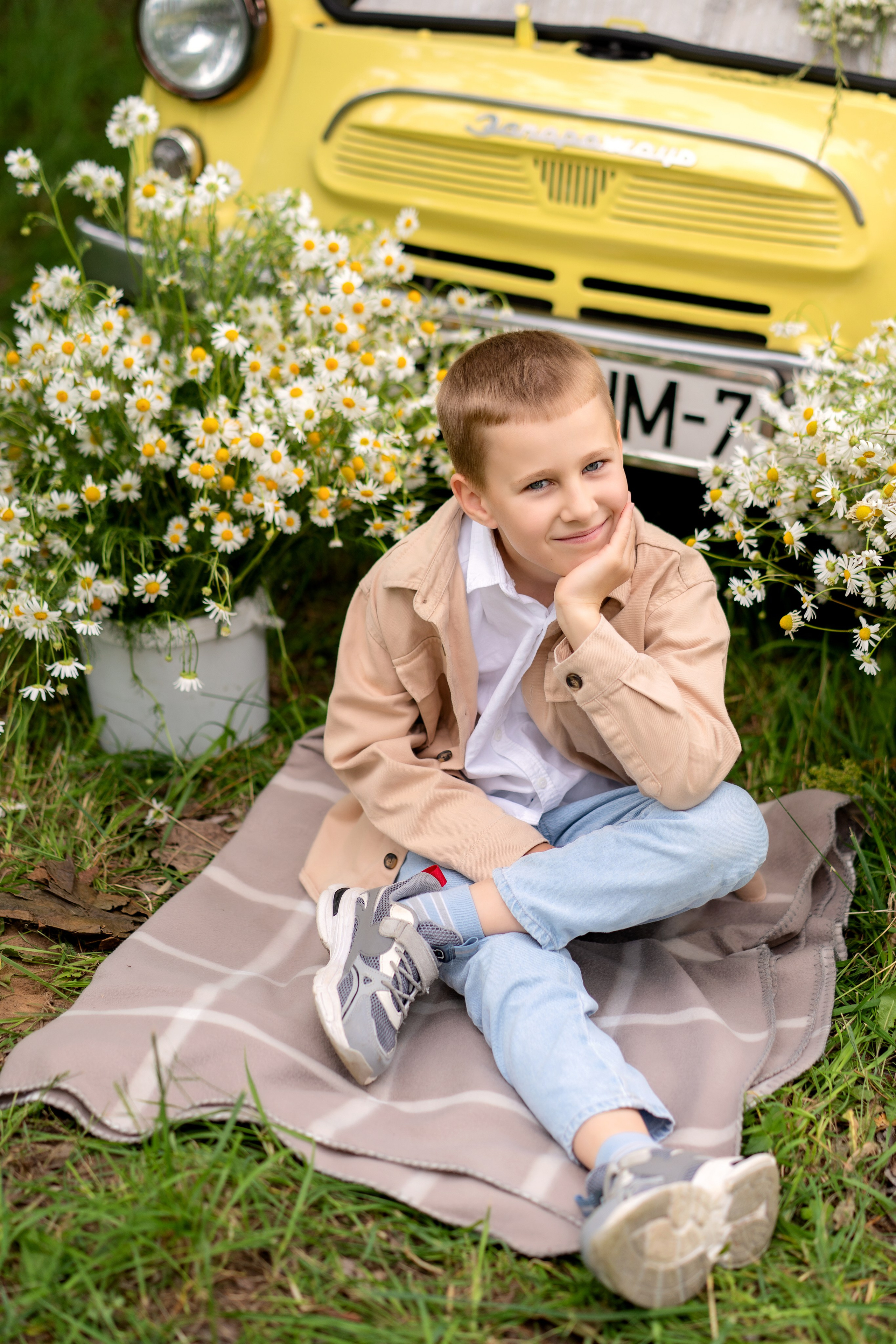 Фотодень Машина с ромашками. Семейный и свадебный фотограф Минск, Беларусь Анна Орловская