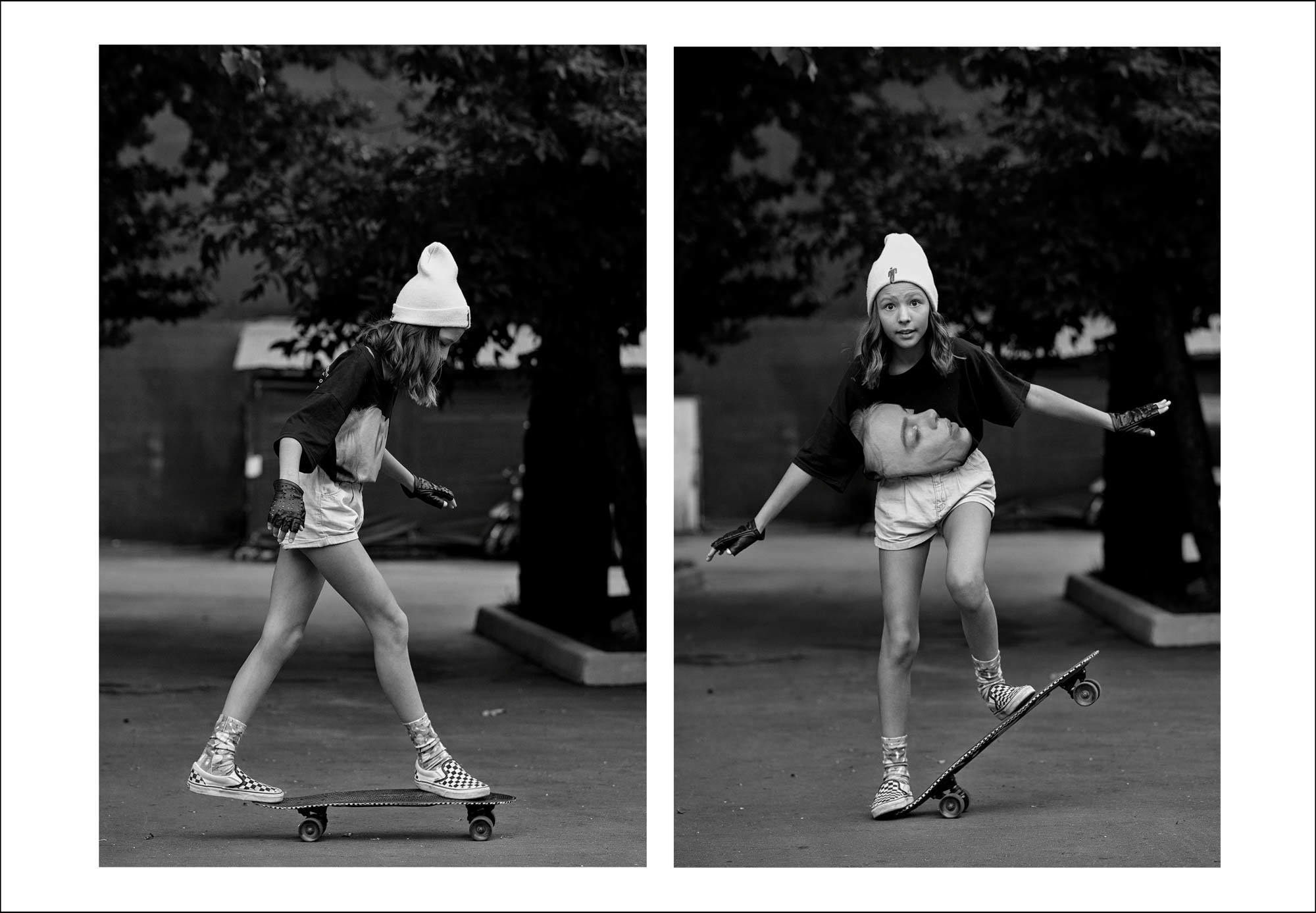 подросток катается на скейте