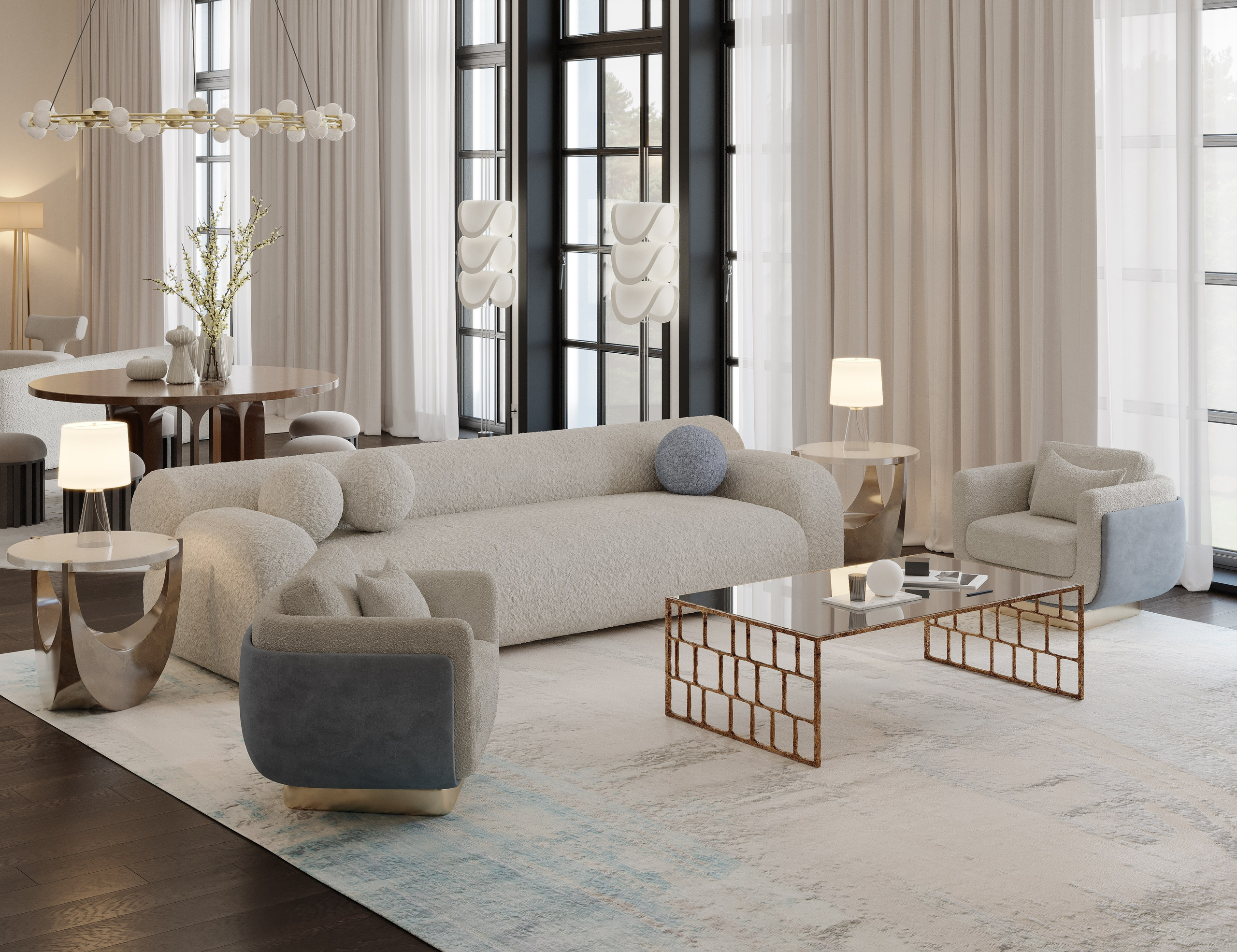 Дом у озера для DAAS Bureau. 3D визуализация интерьера и архитектурной среды