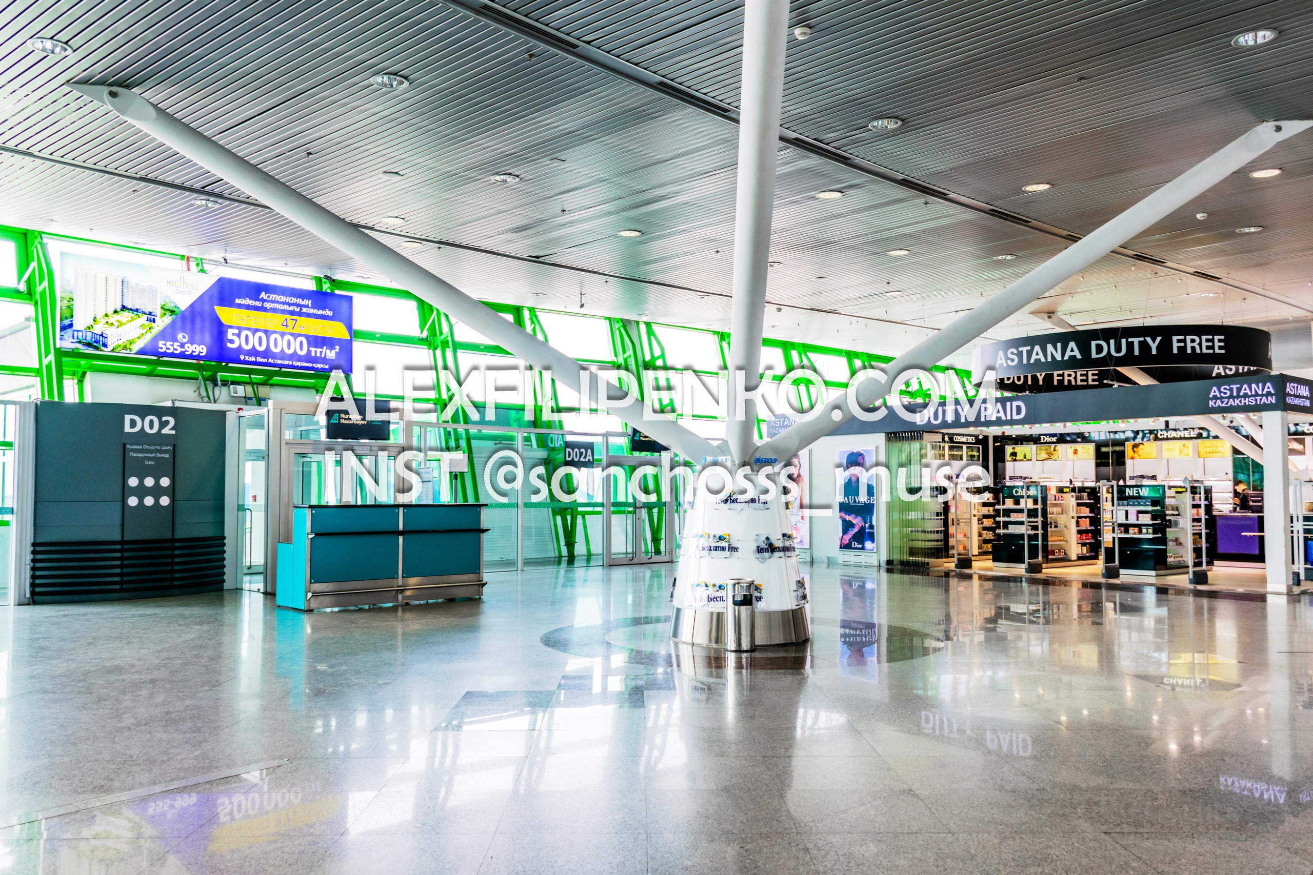 Фотосъемка для рекламного оператора MYD Production в Аэропорту Астаны. Фотограф интерьера недвижимости и архитектуры в Астане