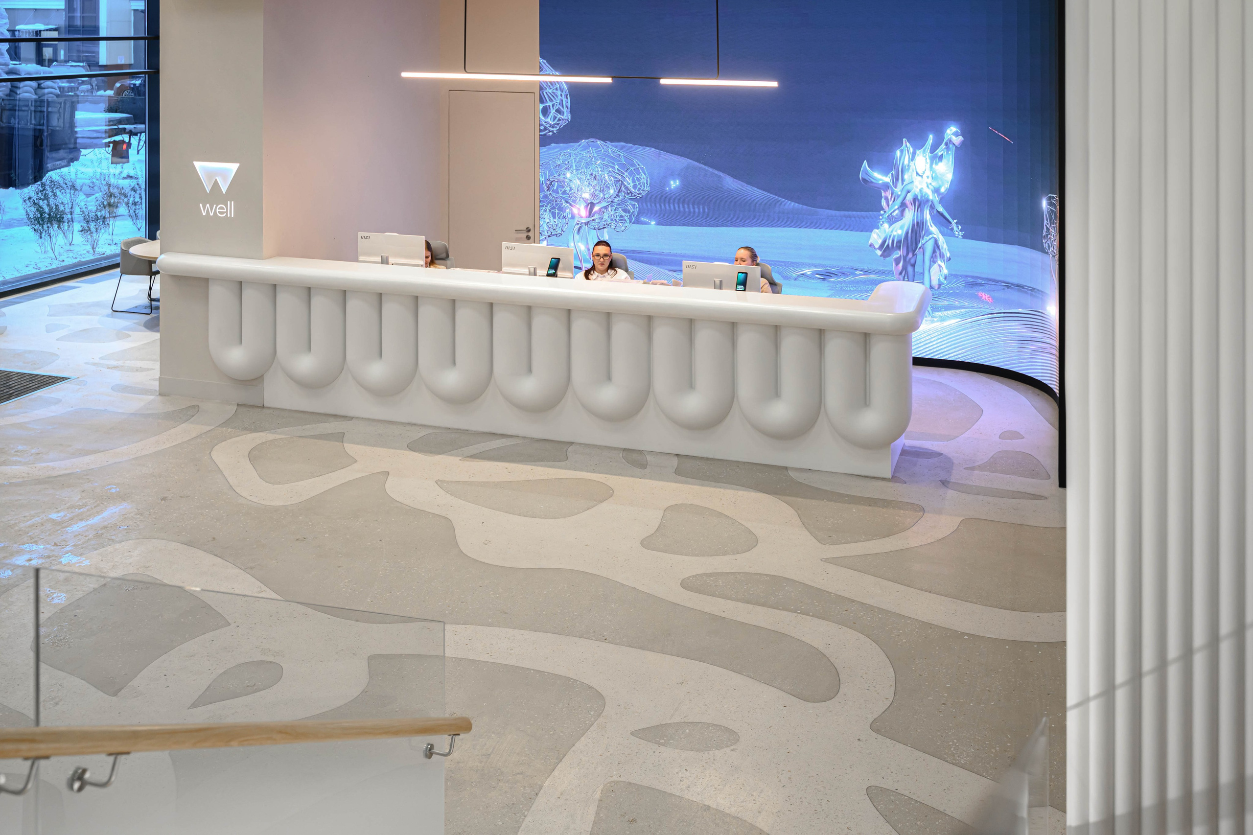 Фотосъемка мебели кофейни в холле аппартаментов Well. Интерьерный и репортажный фотограф в Санкт-Петербурге