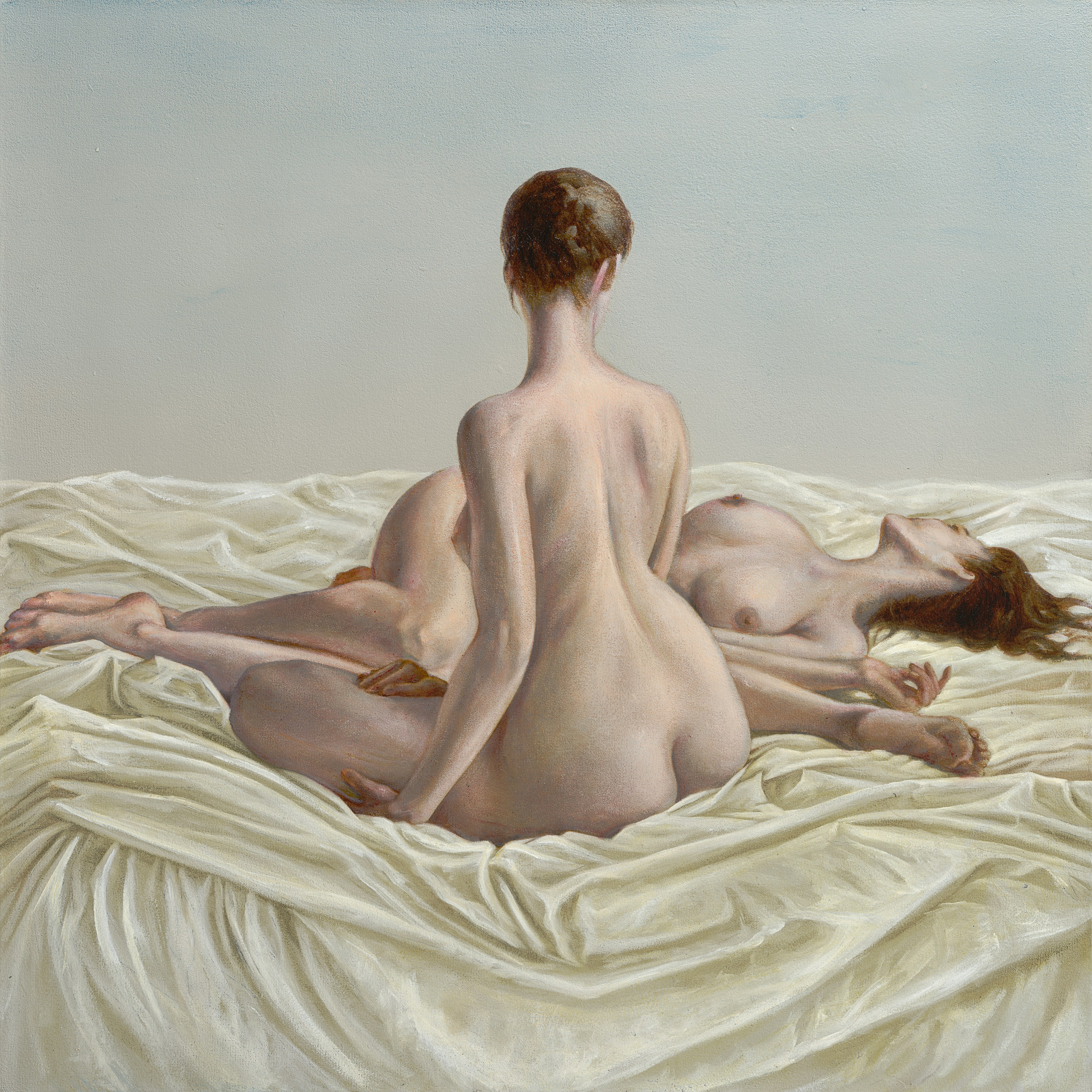 «Две модели» - художник Ольга Трапицына (холст, масло, 70x70см, 2024)