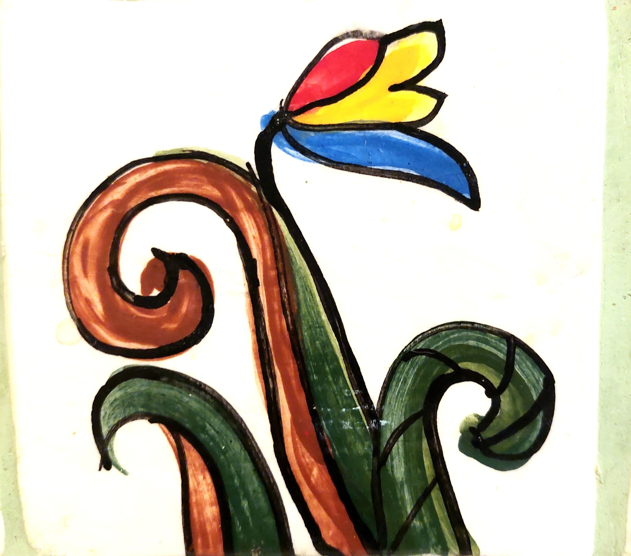 Много плиток-цветочков. Керамика с историей. Елена Рогалёва