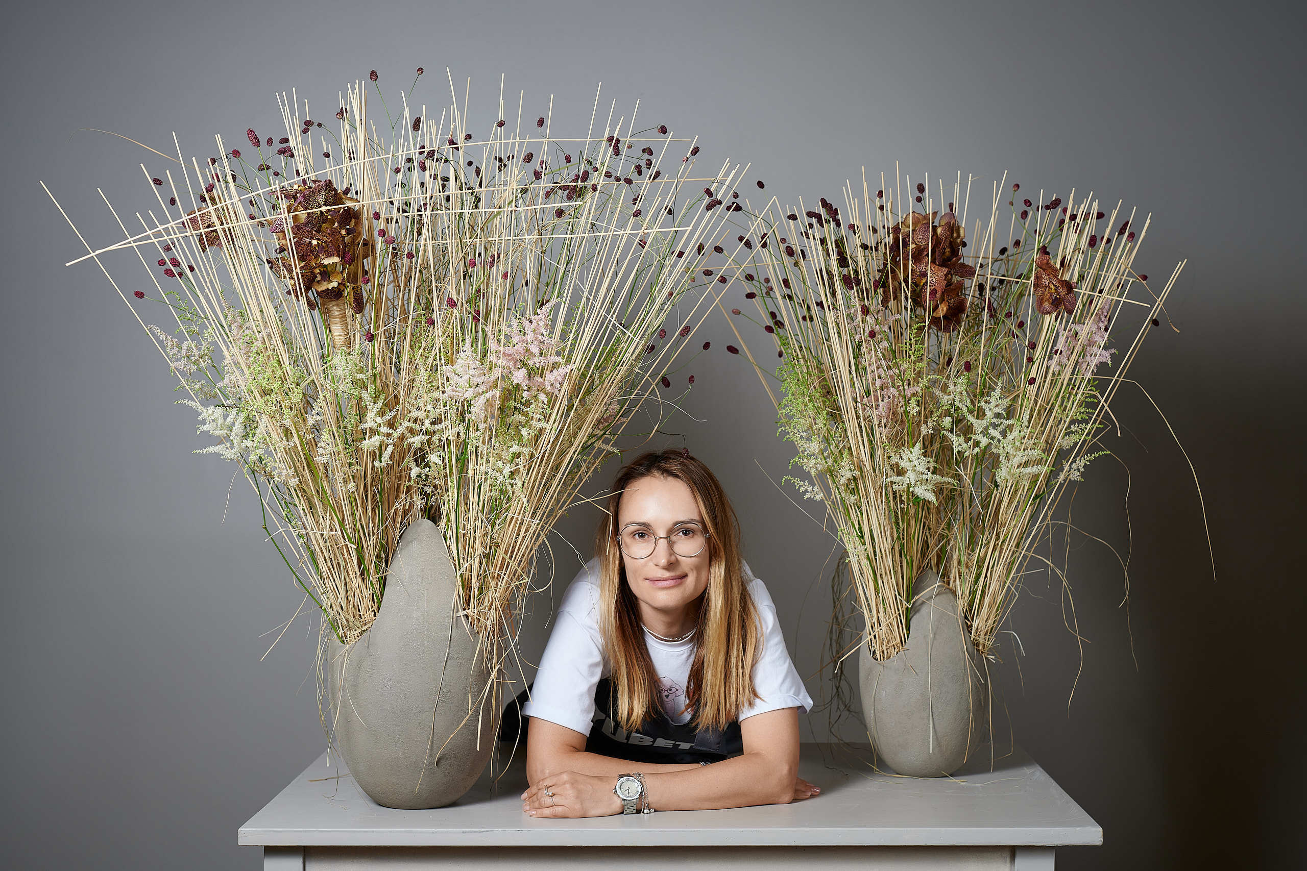 Съемка работ Шаровой Ольги для FloralFundamentals. Флористическая, интерьерная и портретная съемка в Москве и Европе