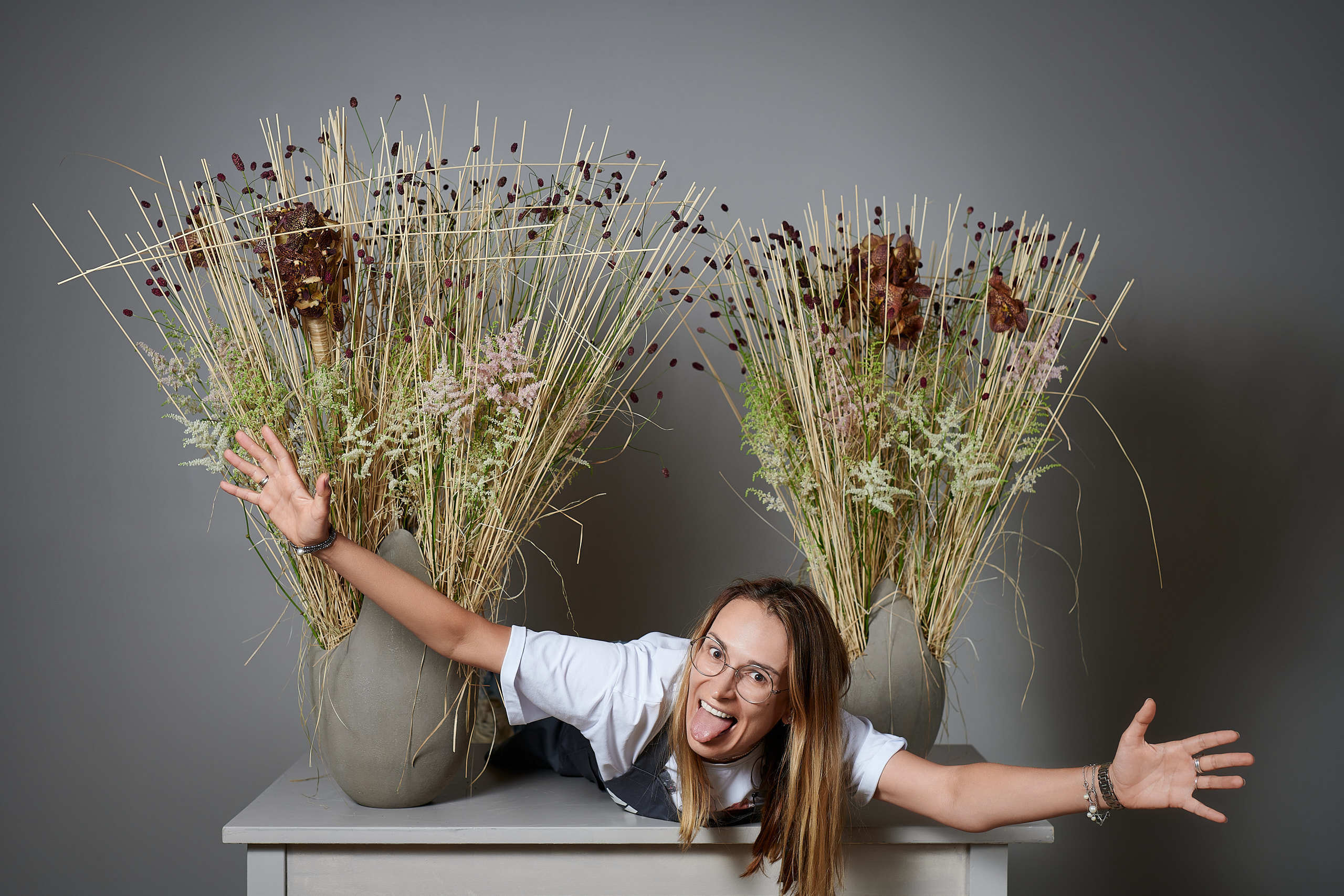 Съемка работ Шаровой Ольги для FloralFundamentals. Флористическая, интерьерная и портретная съемка в Москве и Европе