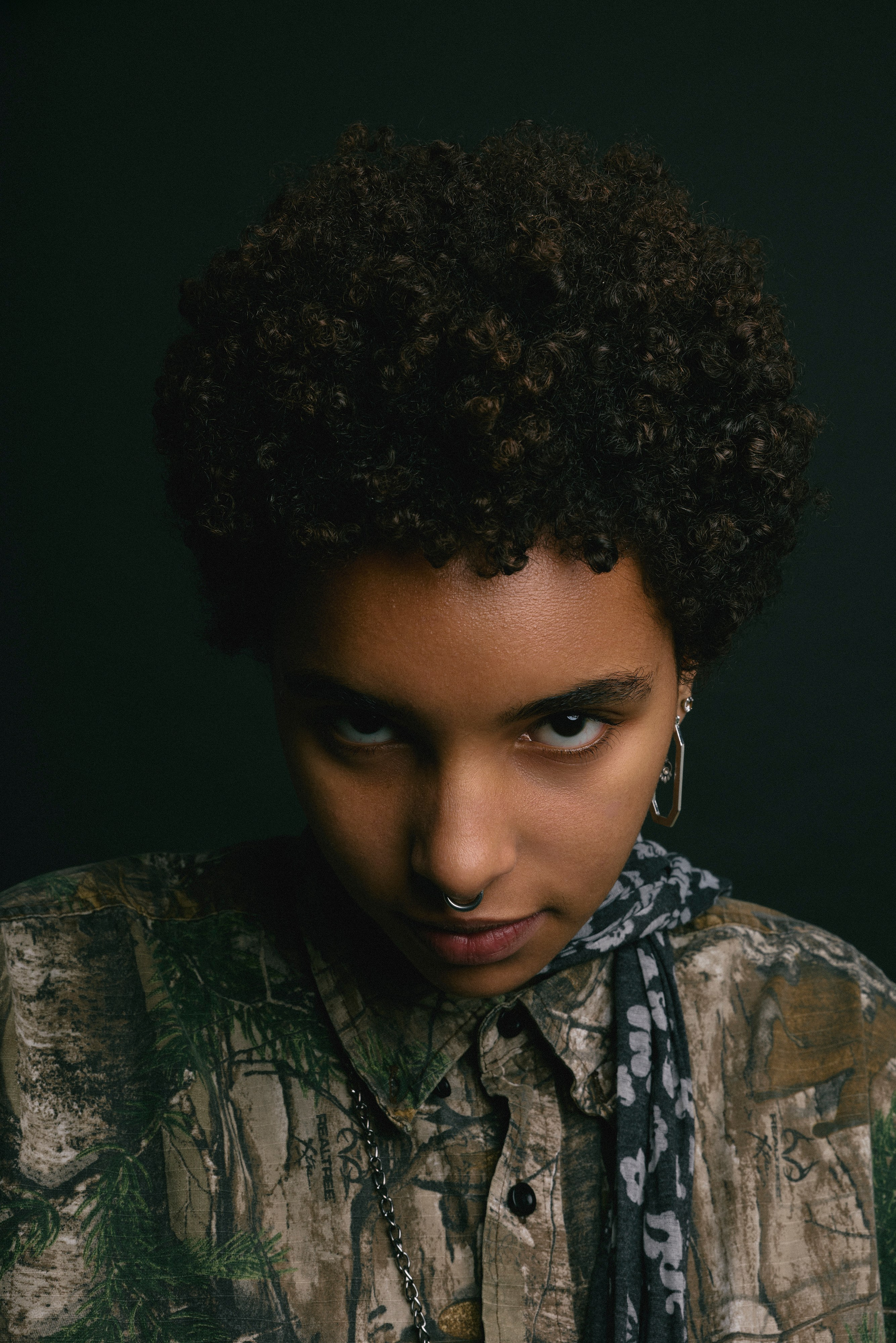 Elegant close-up beauty portrait captured in a modern photo studio