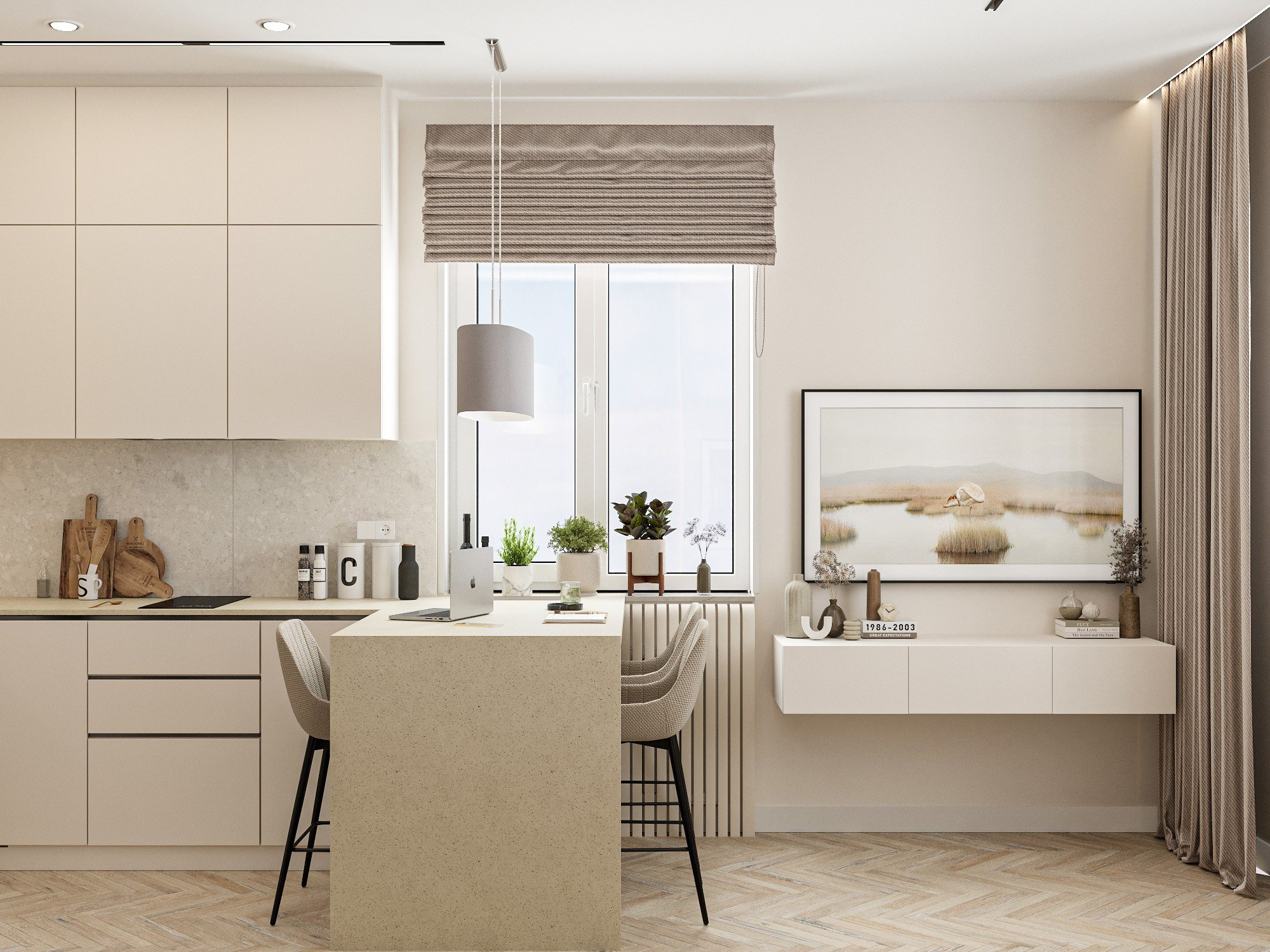 Квартира в светлых тонах г. Владивосток. Дизайн-проекты жилых и общественных пространств во Владивостоке