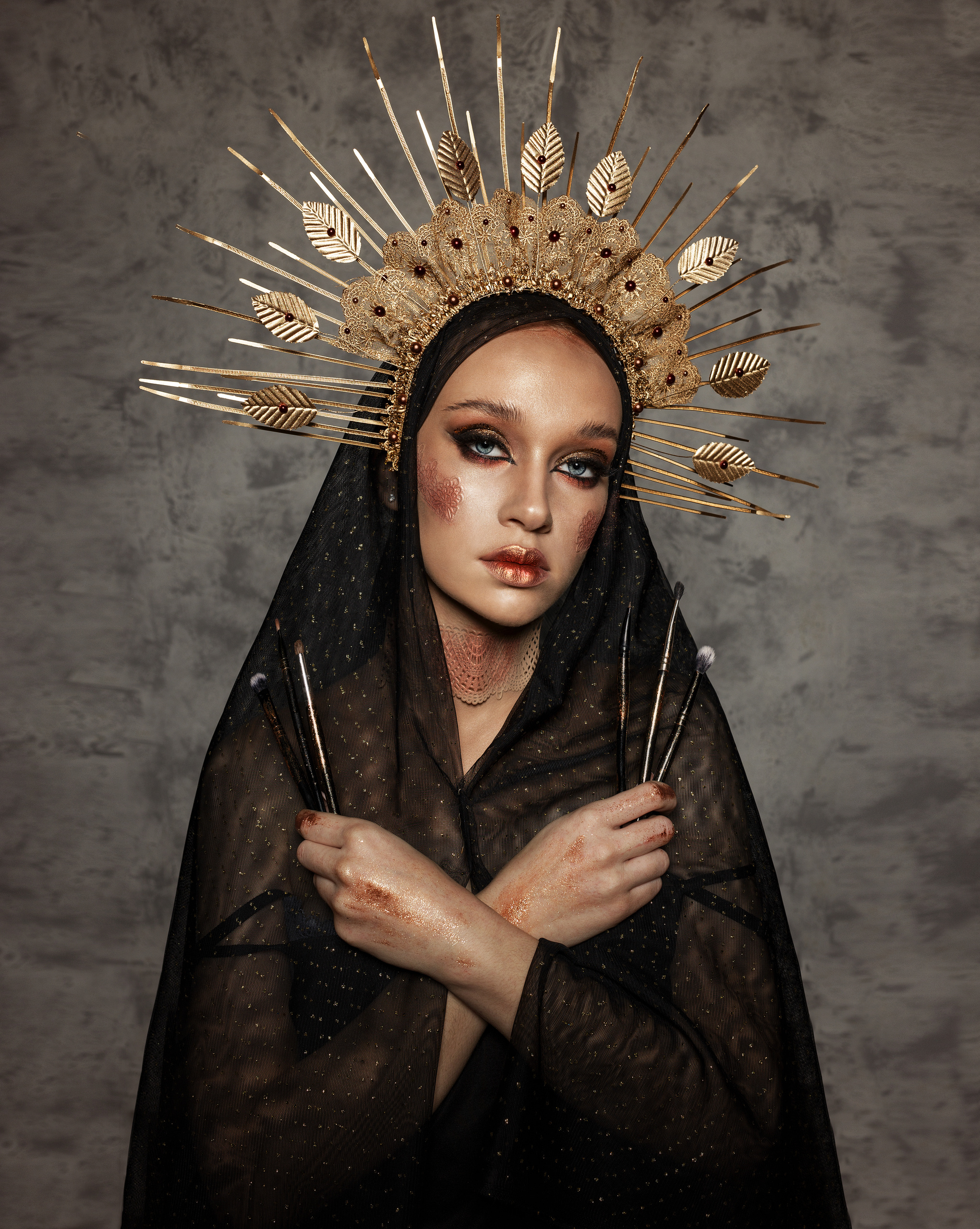 Творческая съёмка для #makeuprushgame на тему: "Богиня макияжа"