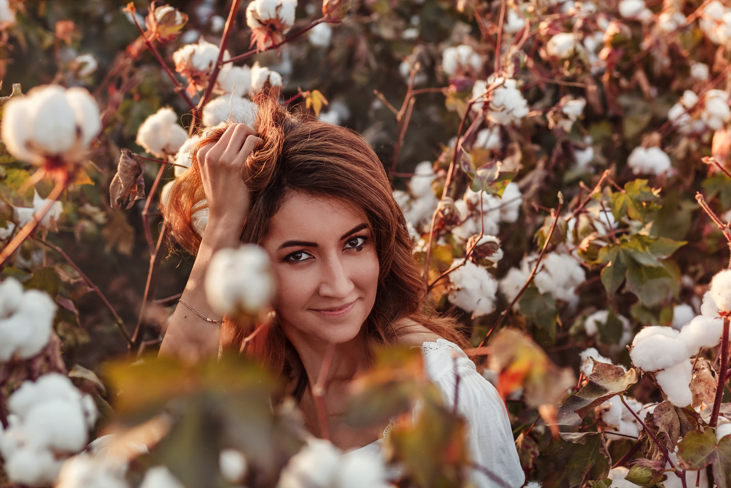 A photo session in the cotton field