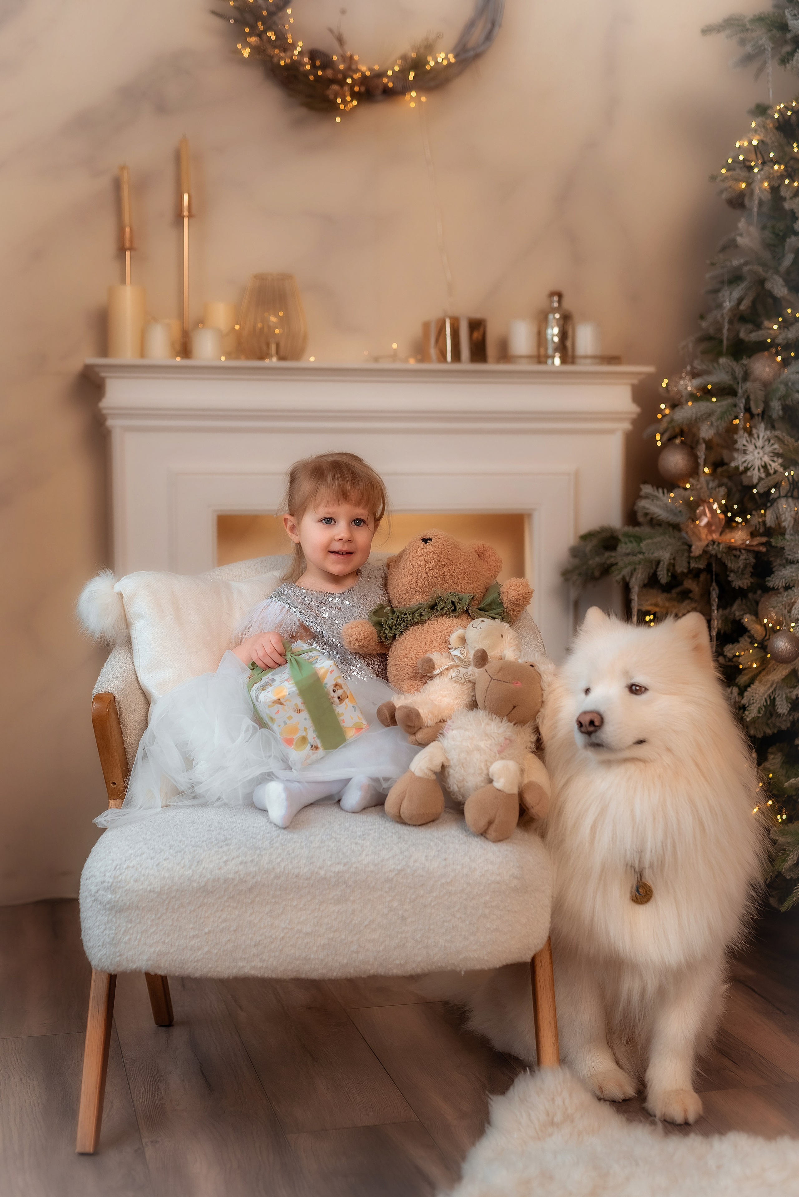 Семейная фотосессия с самоедом. Семейный, детский фотограф в Воронеже Анна Никитина
