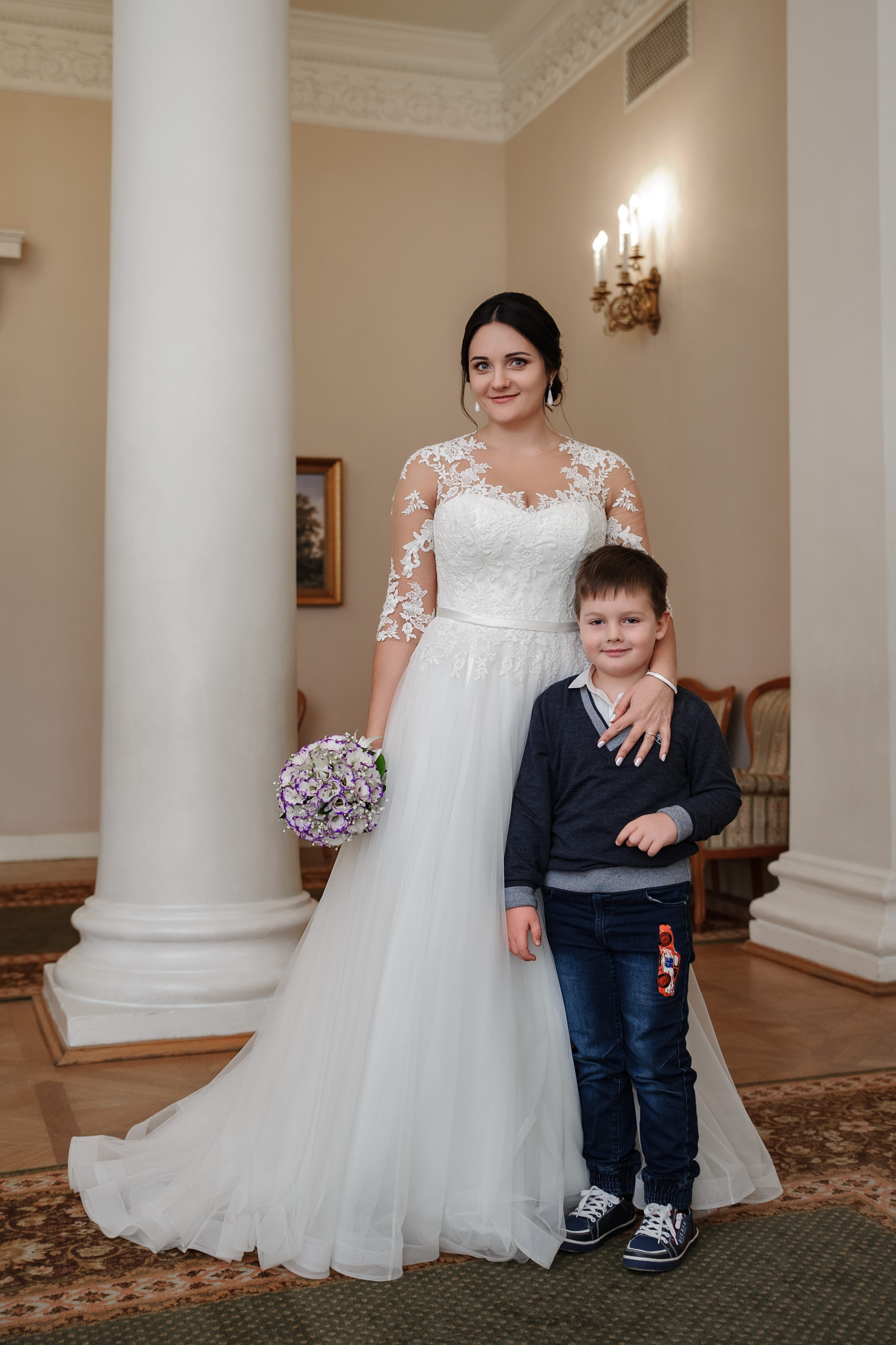 Семейная свадебная фотосессия во дворце в Пушкине.