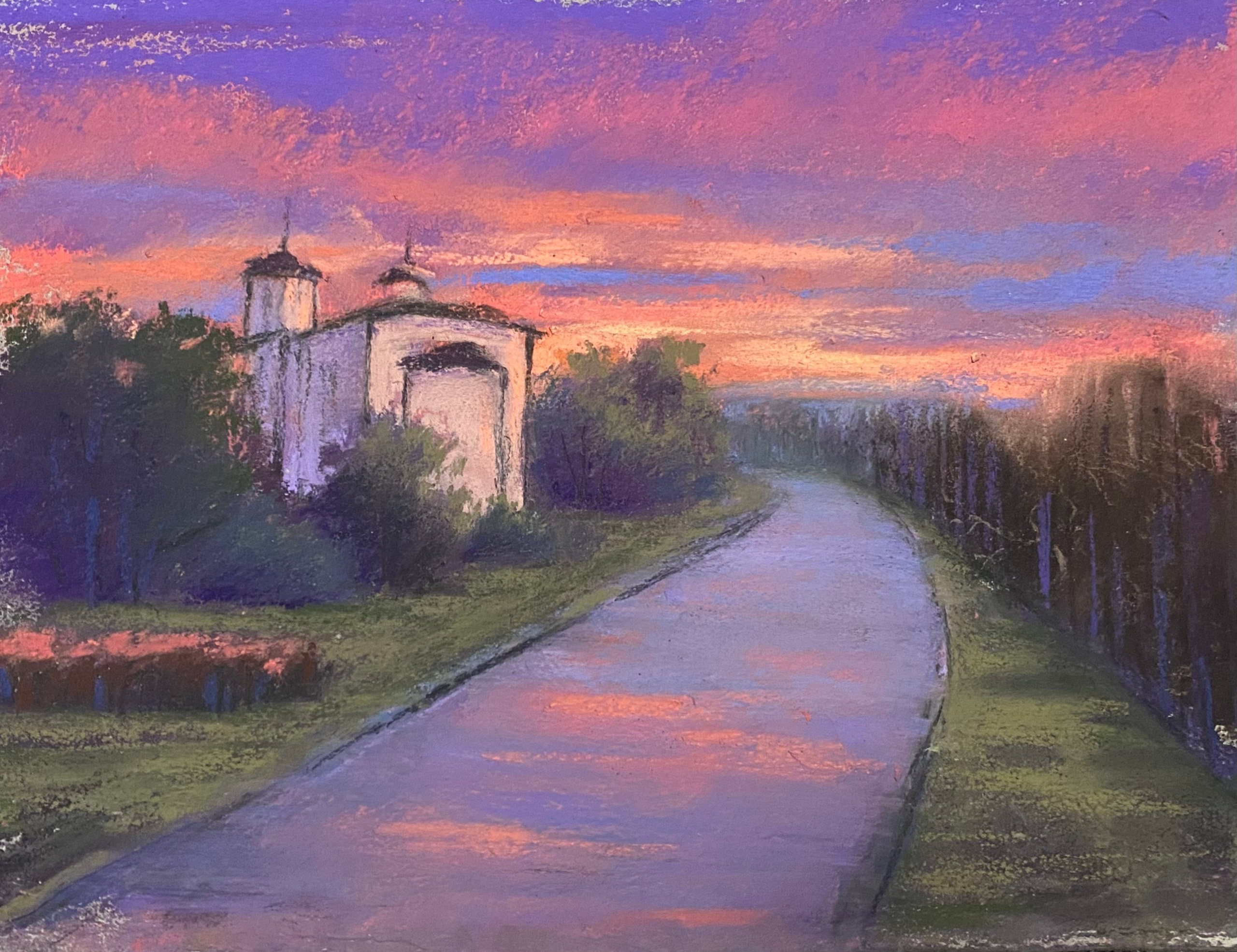 Окраина Санкт-Петербурга. Пастель, 19х15см.