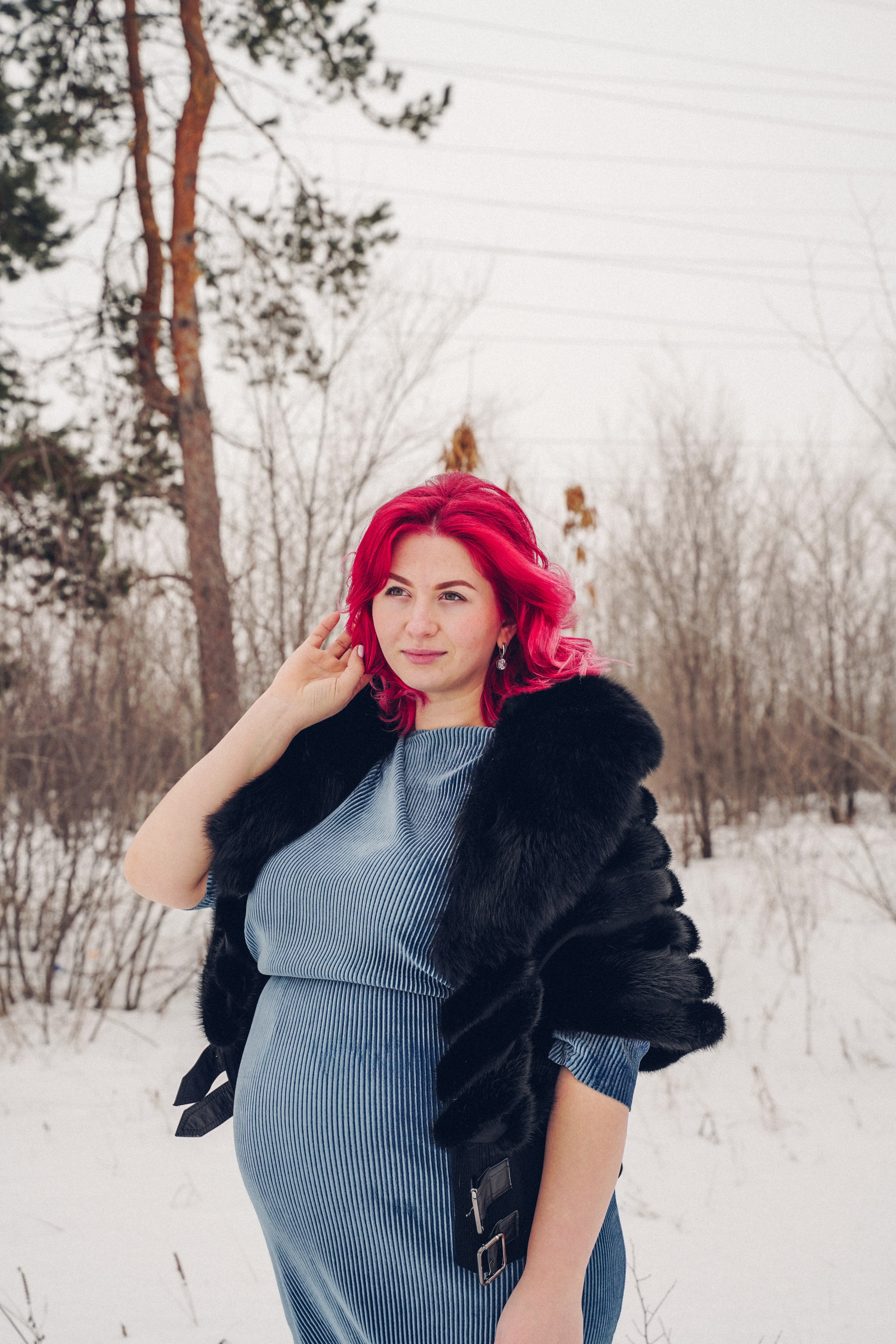 Фотосъёмка беременности. Зима в лесу. Фотограф в Самаре Екатерина Кроз