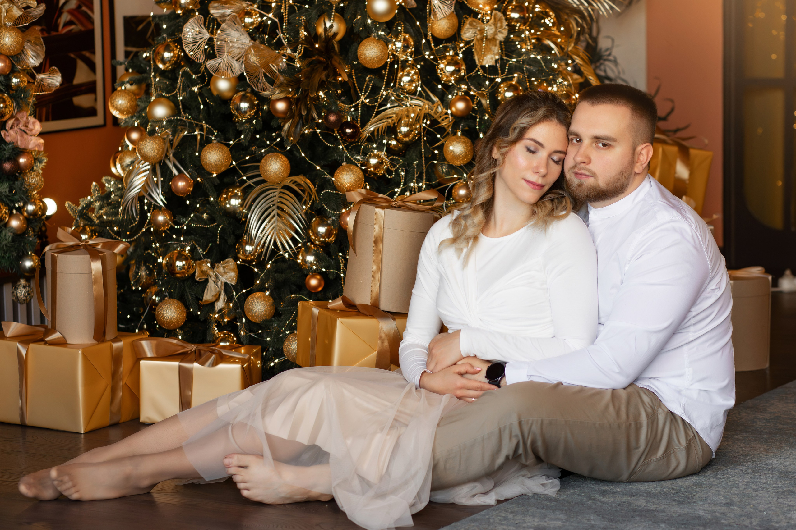 Новогодняя семейная съемка в студии. Семейный и женский фотограф в Москве Надежда Воробьева