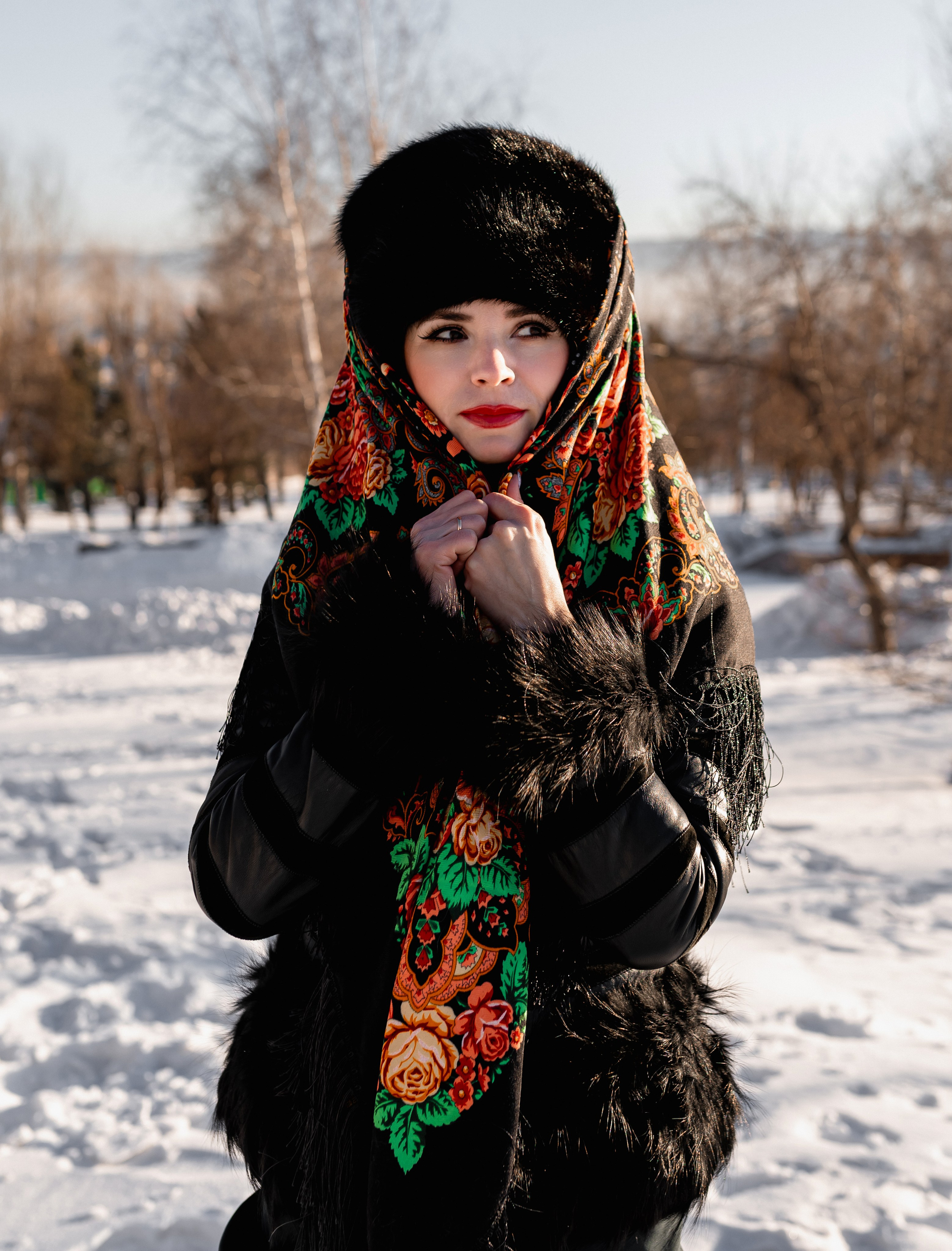 Зимняя фотосессия в русском стиле. Фотограф Ким Наталья в Красноярске