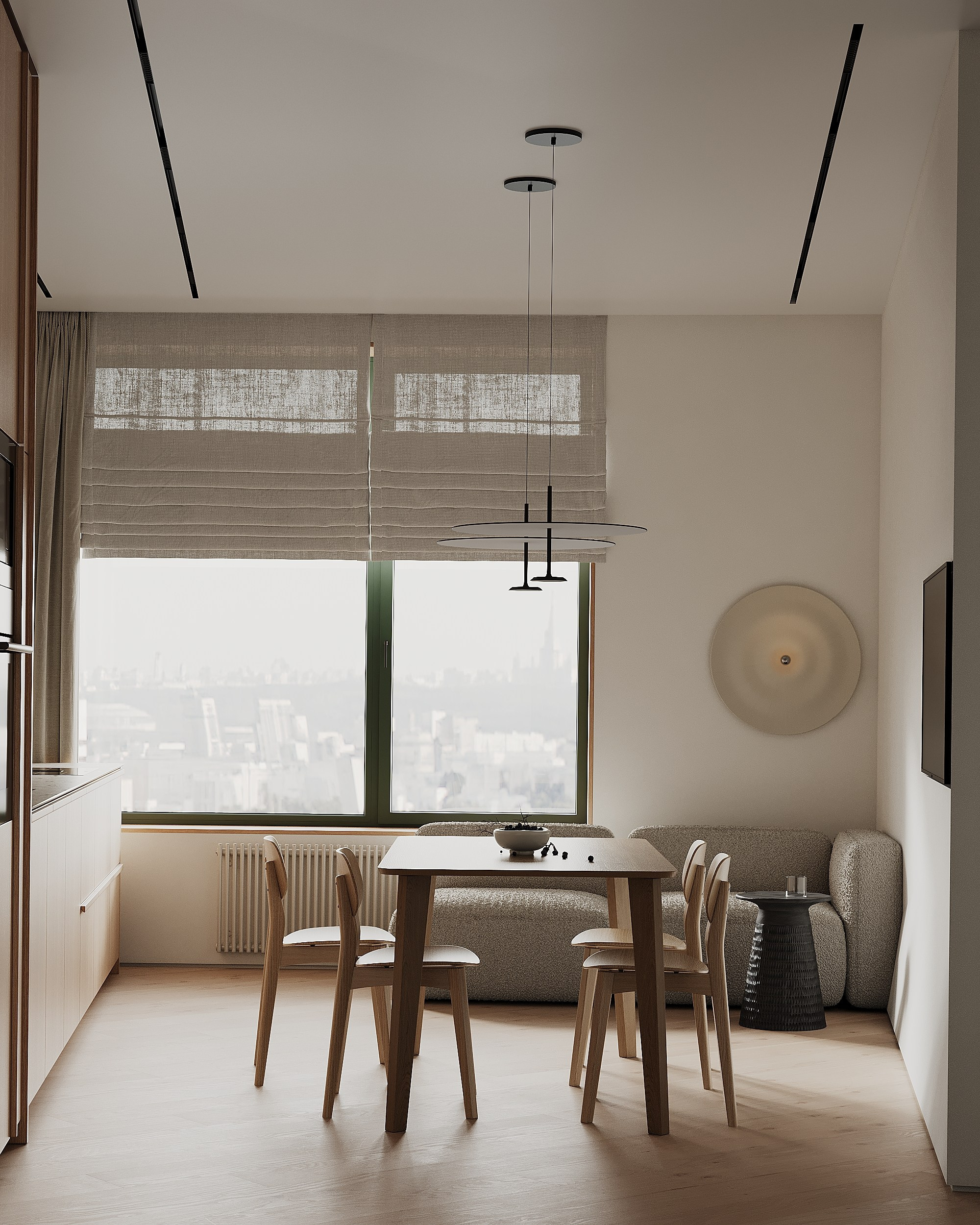 Санкт-Петербург, ЖК Stokcholm, Минималистичная кухня. Светлая кухня. Стильная кухня. Много дерева. Светлое дерево. Минимализм. Дизайн кухни.дизайн интерьера, современный стиль, минимализм, скандинавский стиль, кухня, гостиная, interior design, minimalism, kitchen