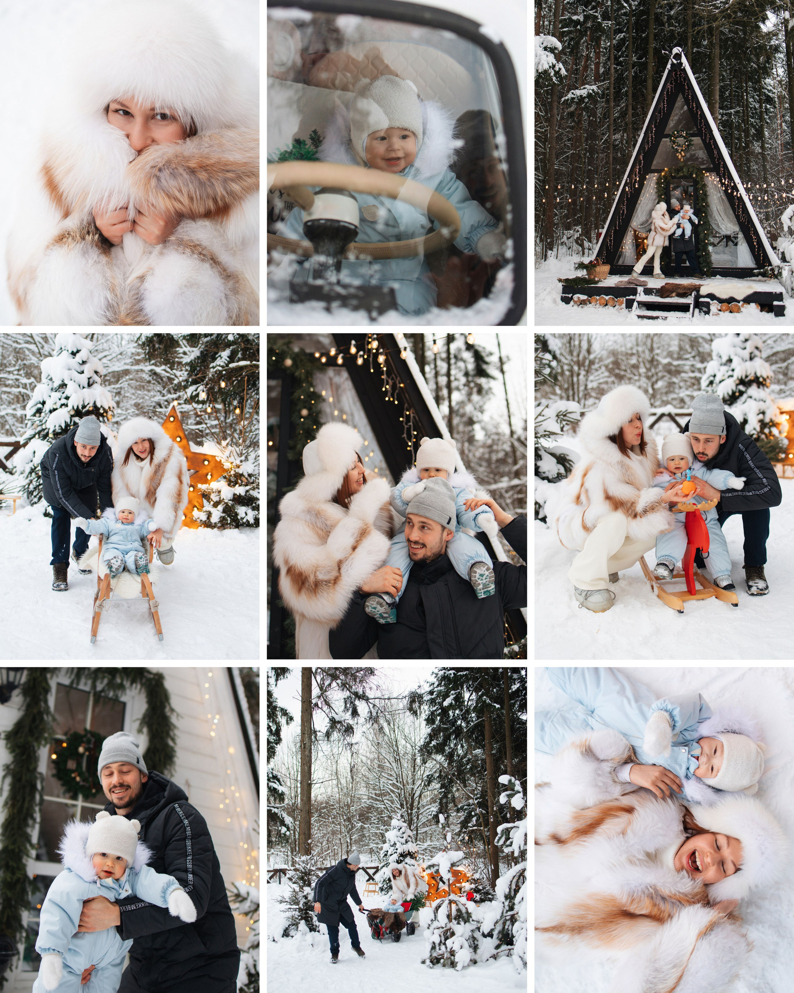 Ксения, Владимир, Леон, Шале в лесу. Семейный фотограф в Москве Марина Петра