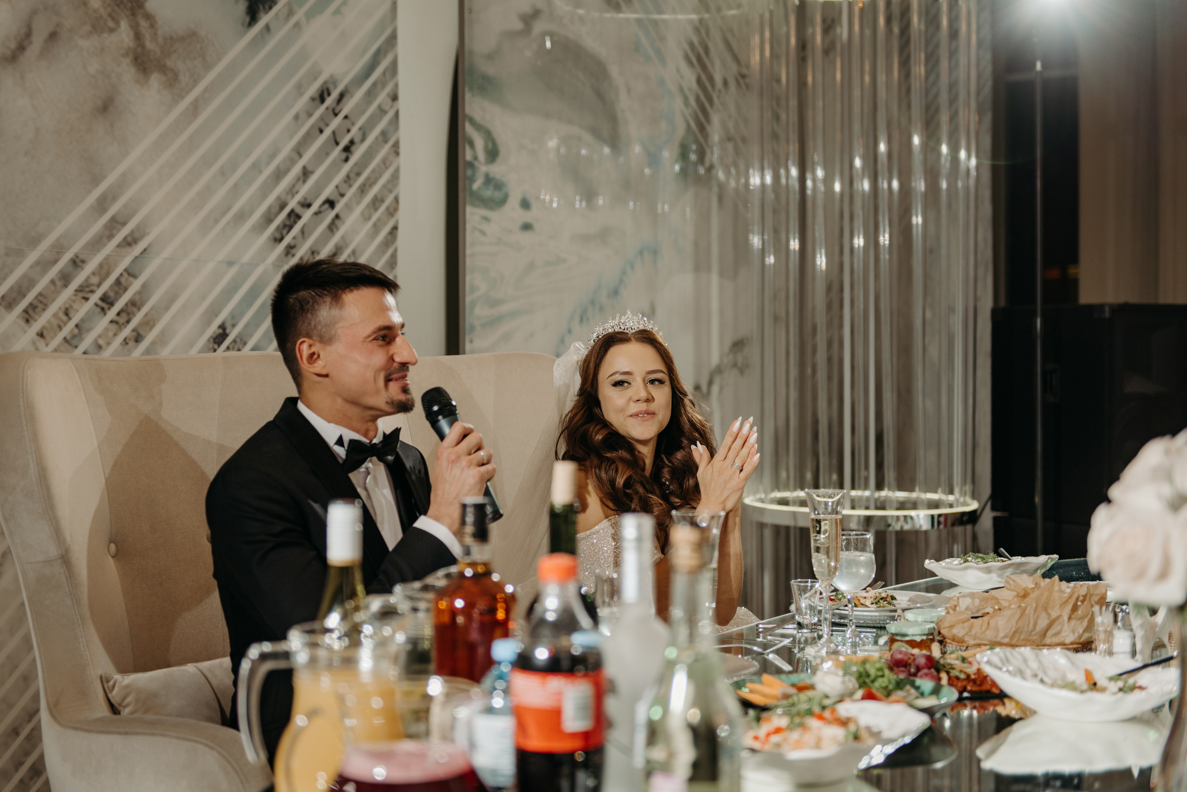 Алёна и Роман | Свадебный банкет в ресторане Небесный. Свадебный фотограф в Санкт-Петербурге Венера Ахметова