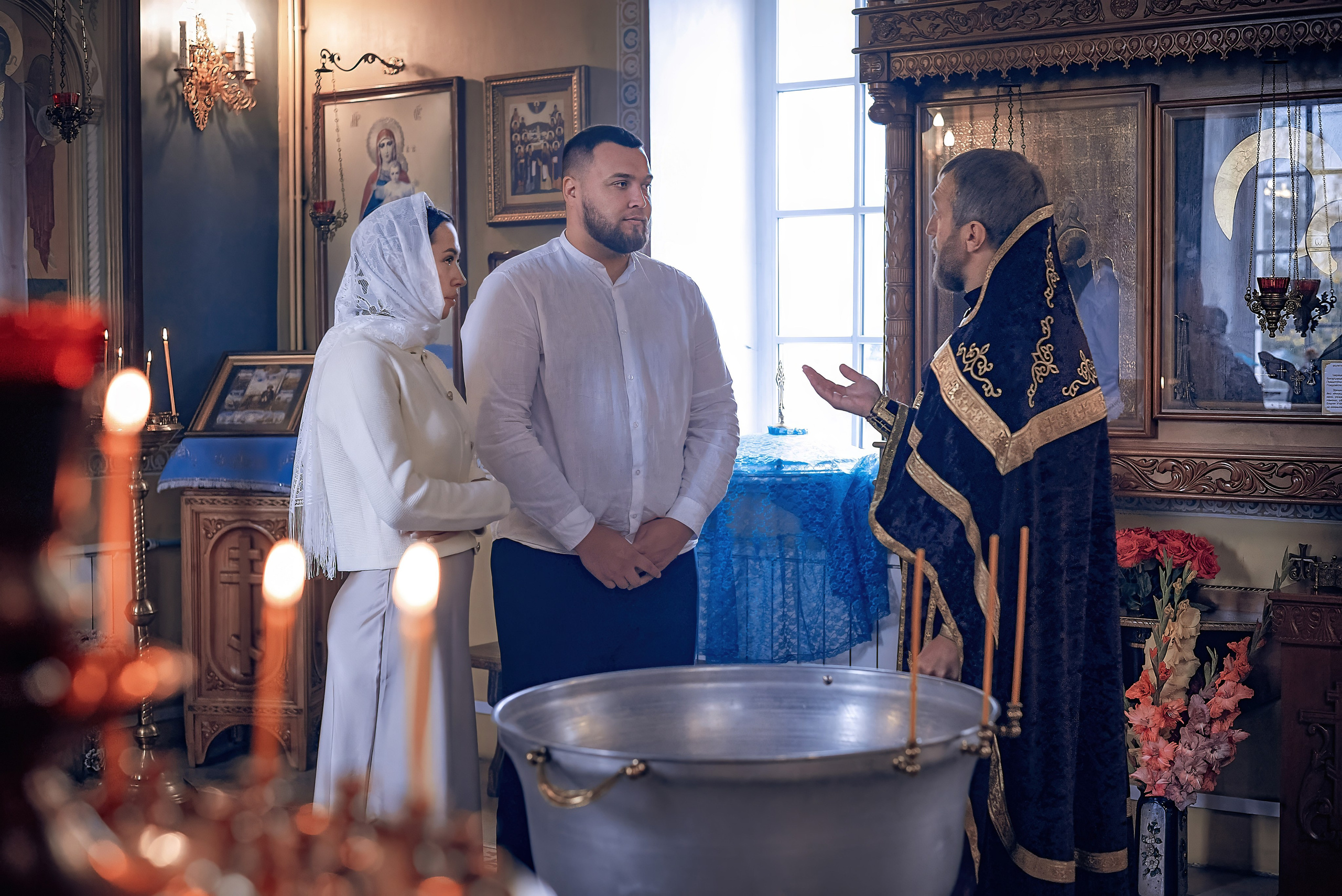 Крещение Мирона в Веденском хаме Березовка. Фотографы крещения/венчания  Красноярск Татьяна и Вячеслав Переваловы