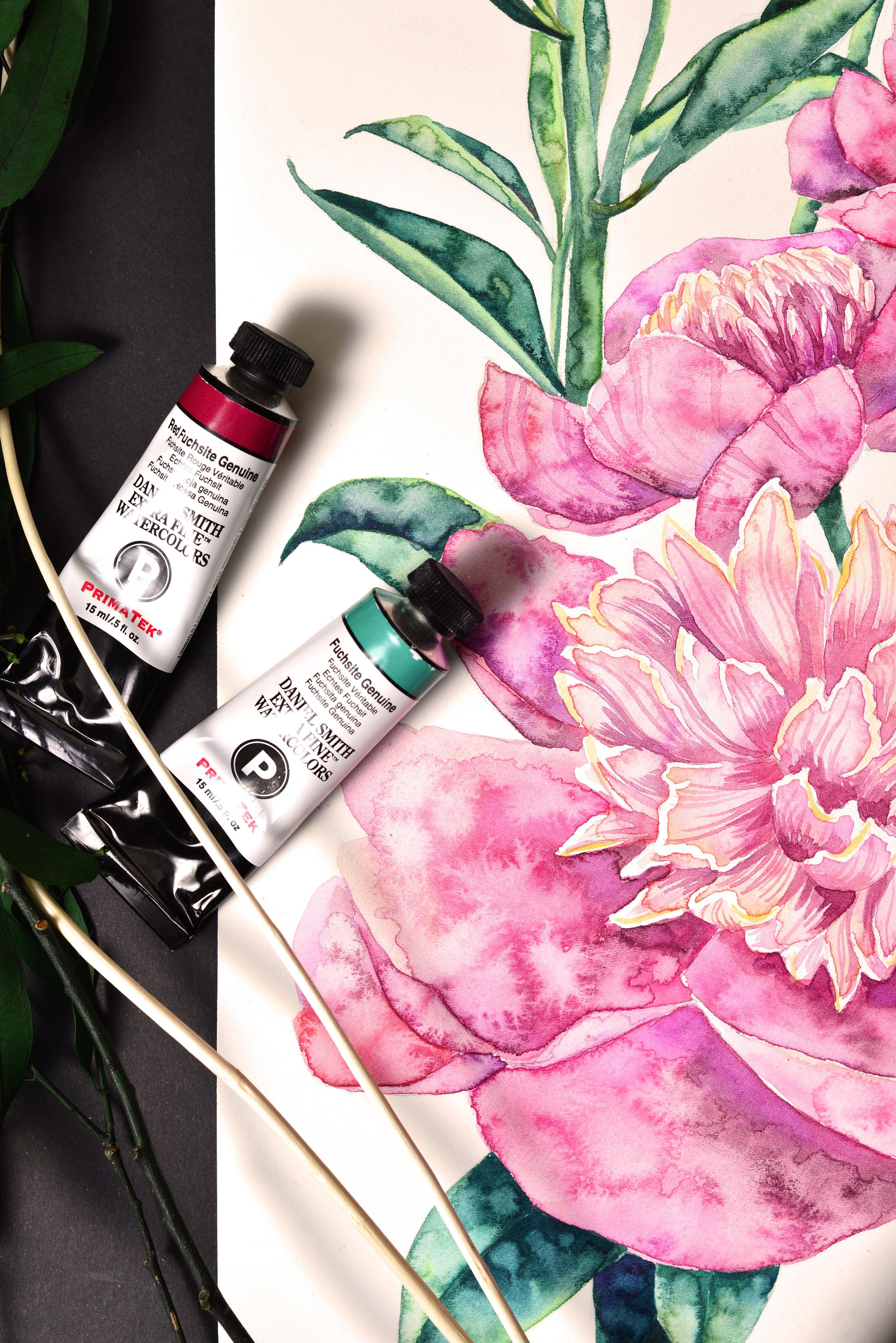 Розовые пионы. ФотоКисточка. Акварель. Арт-галерея картин Анастасии Дерий