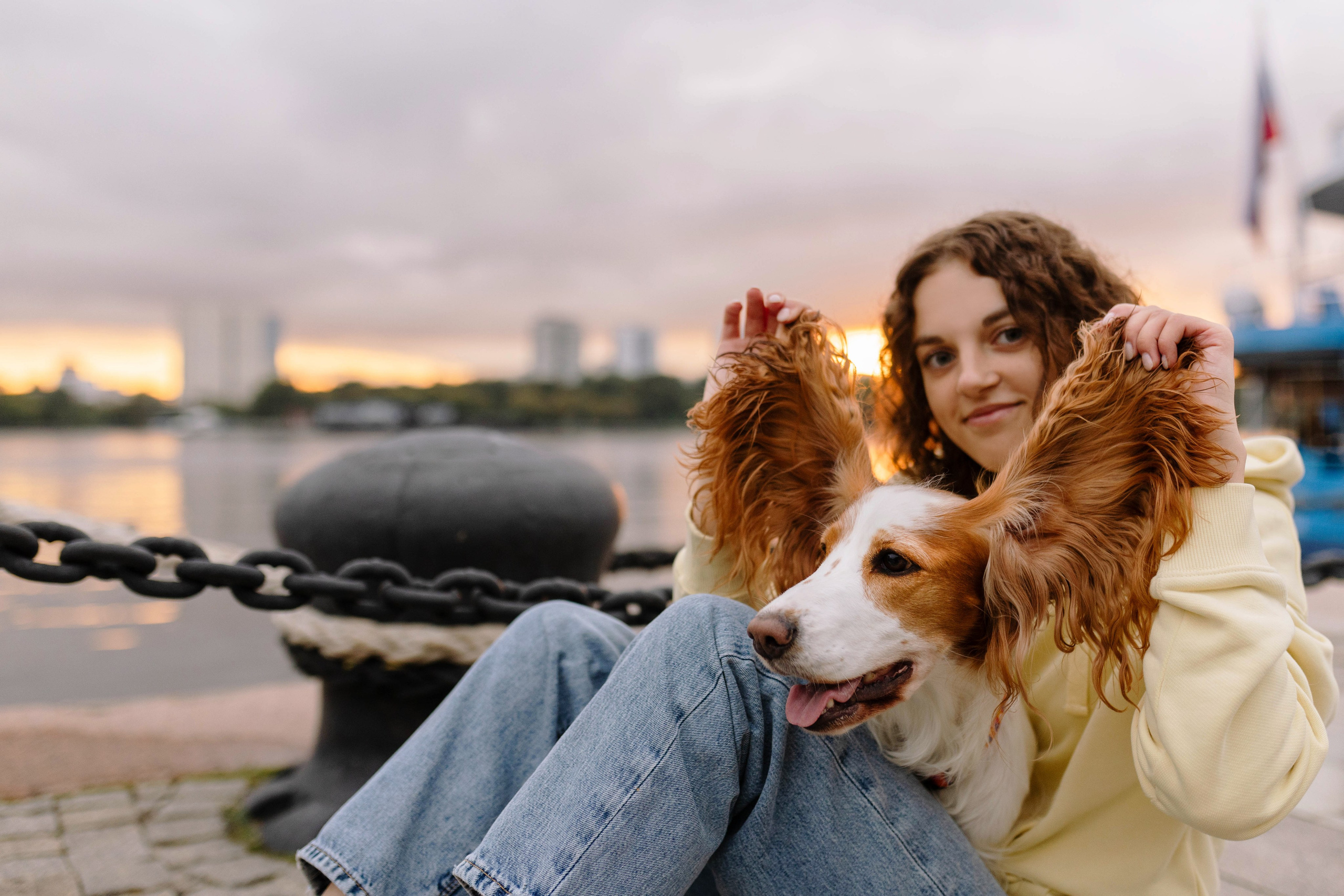 Москва / Мария и спаниель Вега. Фотограф Кузина Вера
