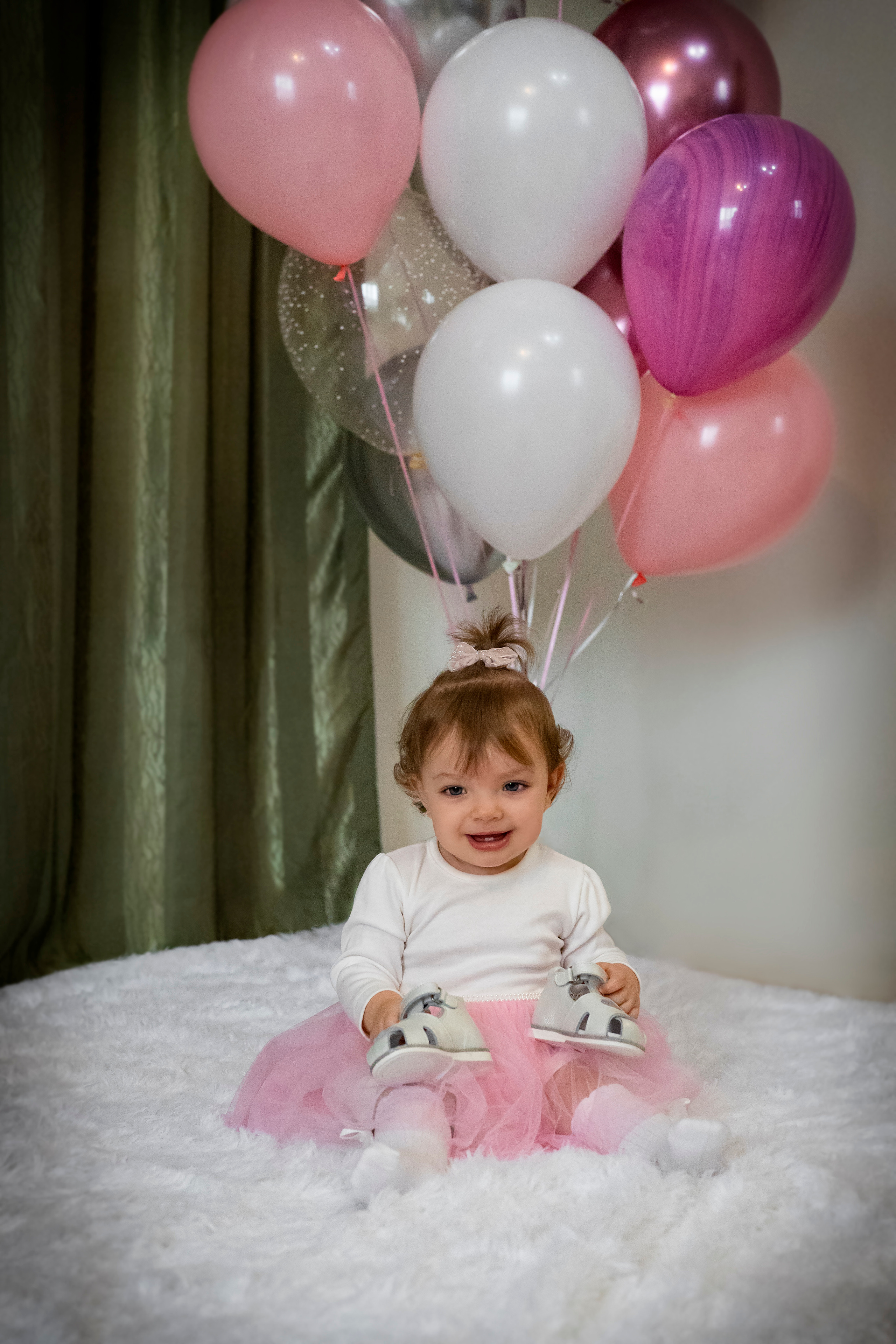 День Рождения Адель 1 год: фотосессия дома. Детский и семейный фотограф в Москве Евгения Киеза