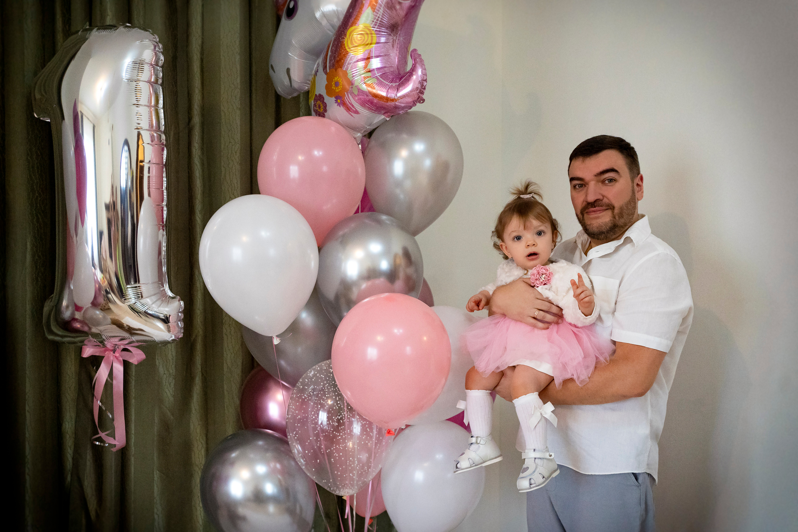 День Рождения Адель 1 год: фотосессия дома. Детский и семейный фотограф в Москве Евгения Киеза