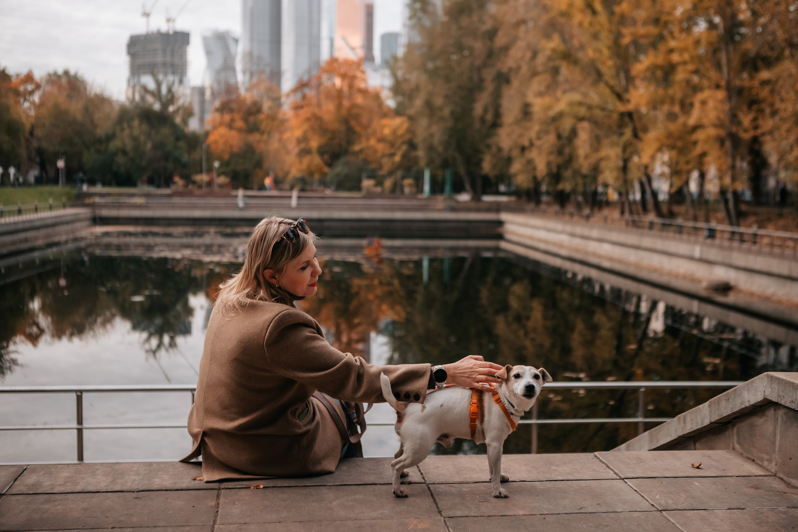 Татьяна и Боб Дилан. Осення прогулка. Семейный фотограф анималист Мария Крючкова