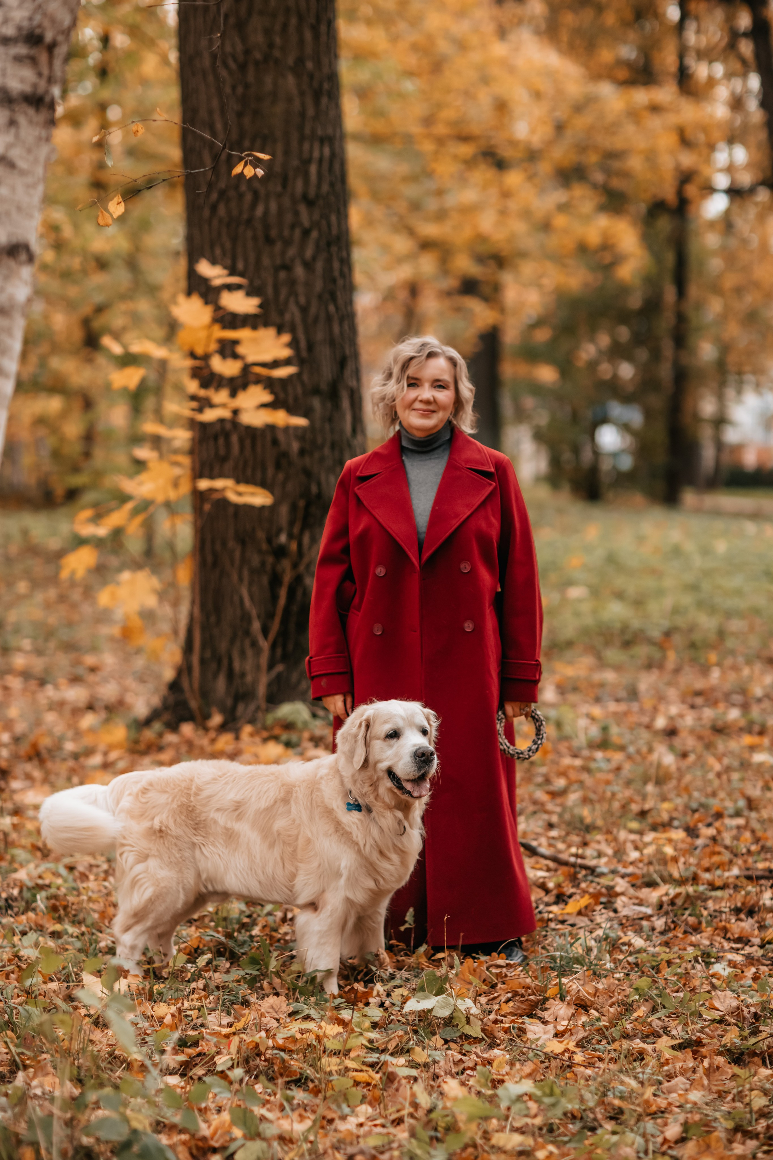 Рэм и семья, прогулка в осеннем парке. Семейный фотограф анималист Мария Крючкова