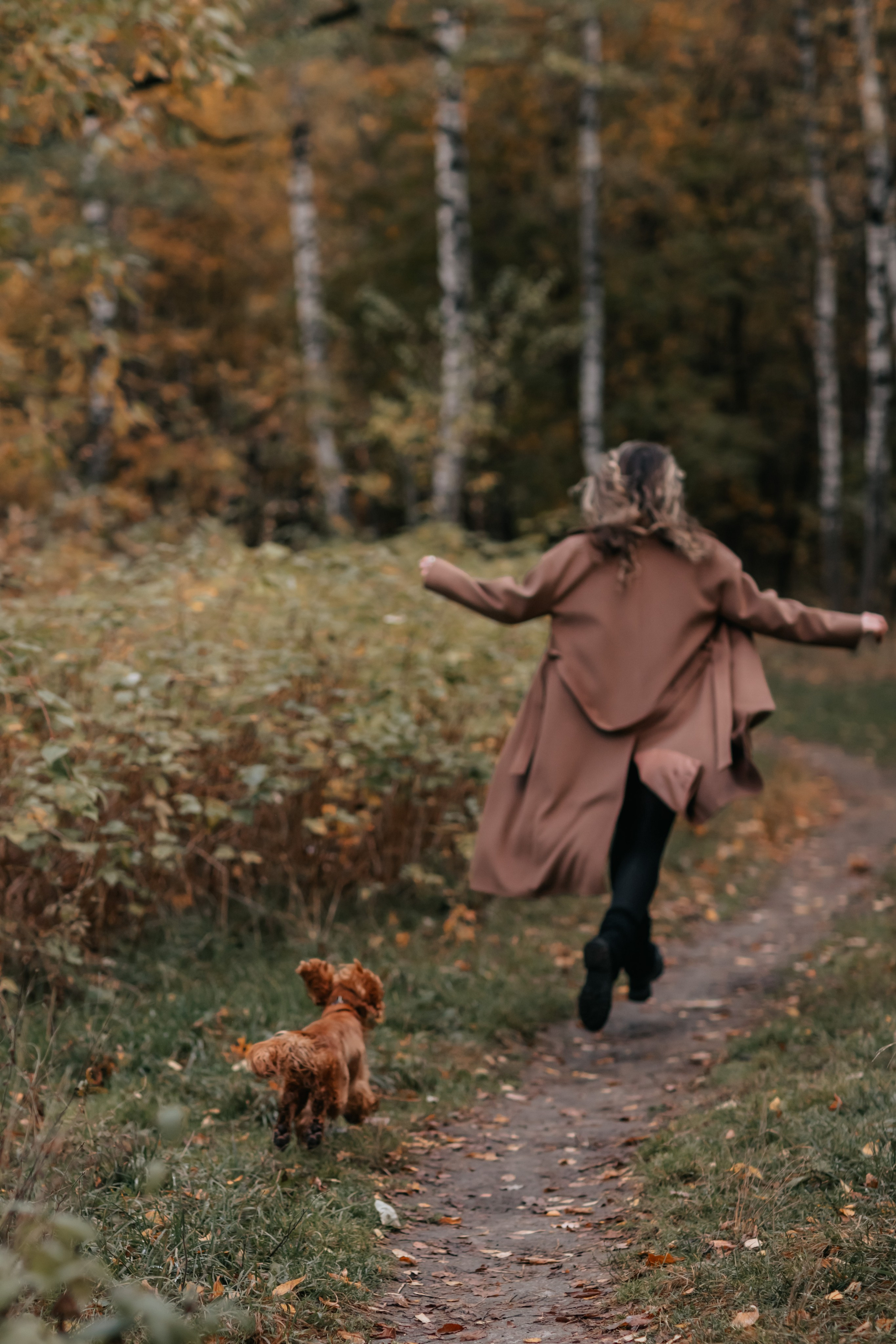 Ольга и Рокси, прогулка в Тимирязевском парке. Семейный фотограф анималист Мария Крючкова