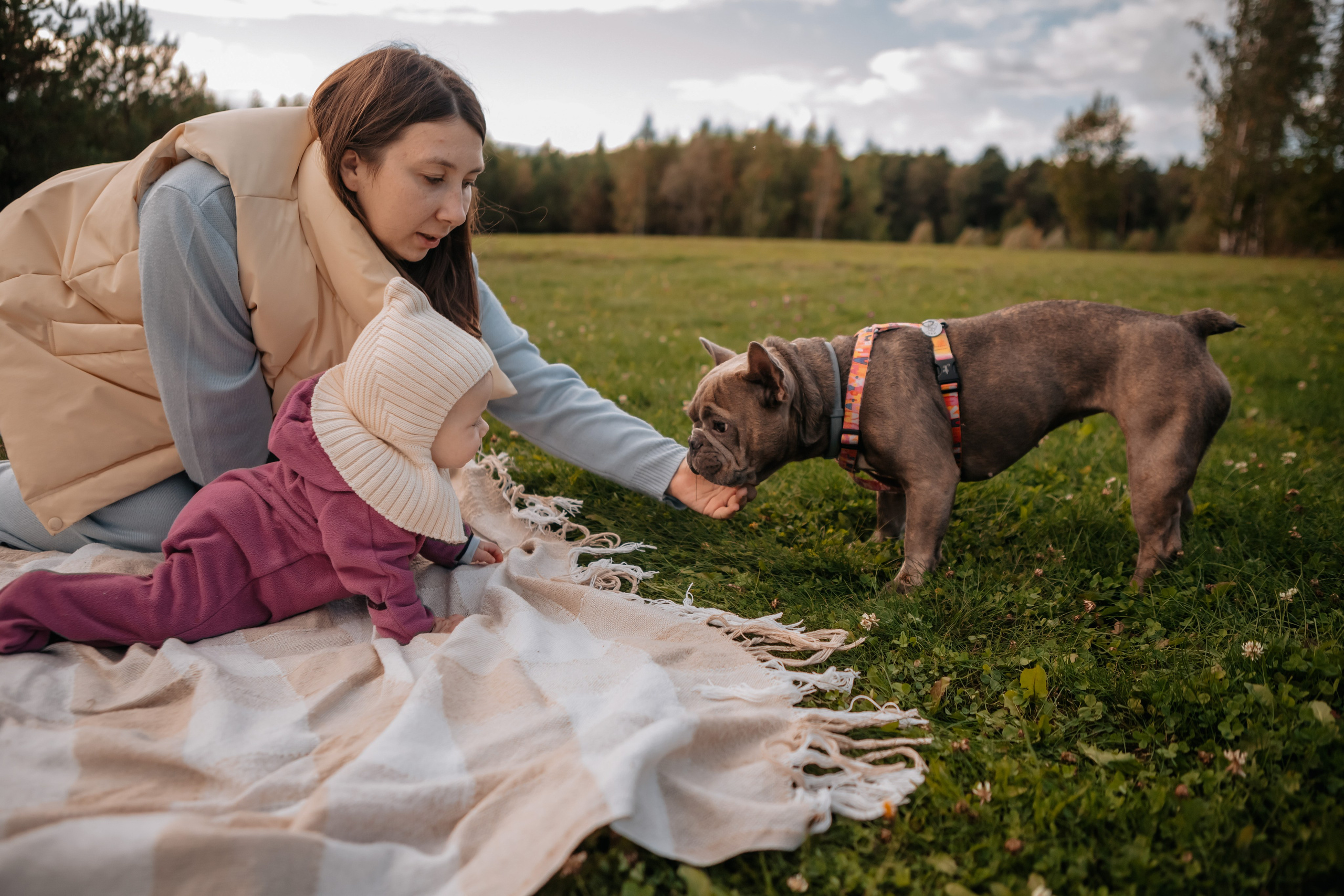 Габи и семья. Прогулка в Мещерском парке. Семейный фотограф анималист Мария Крючкова