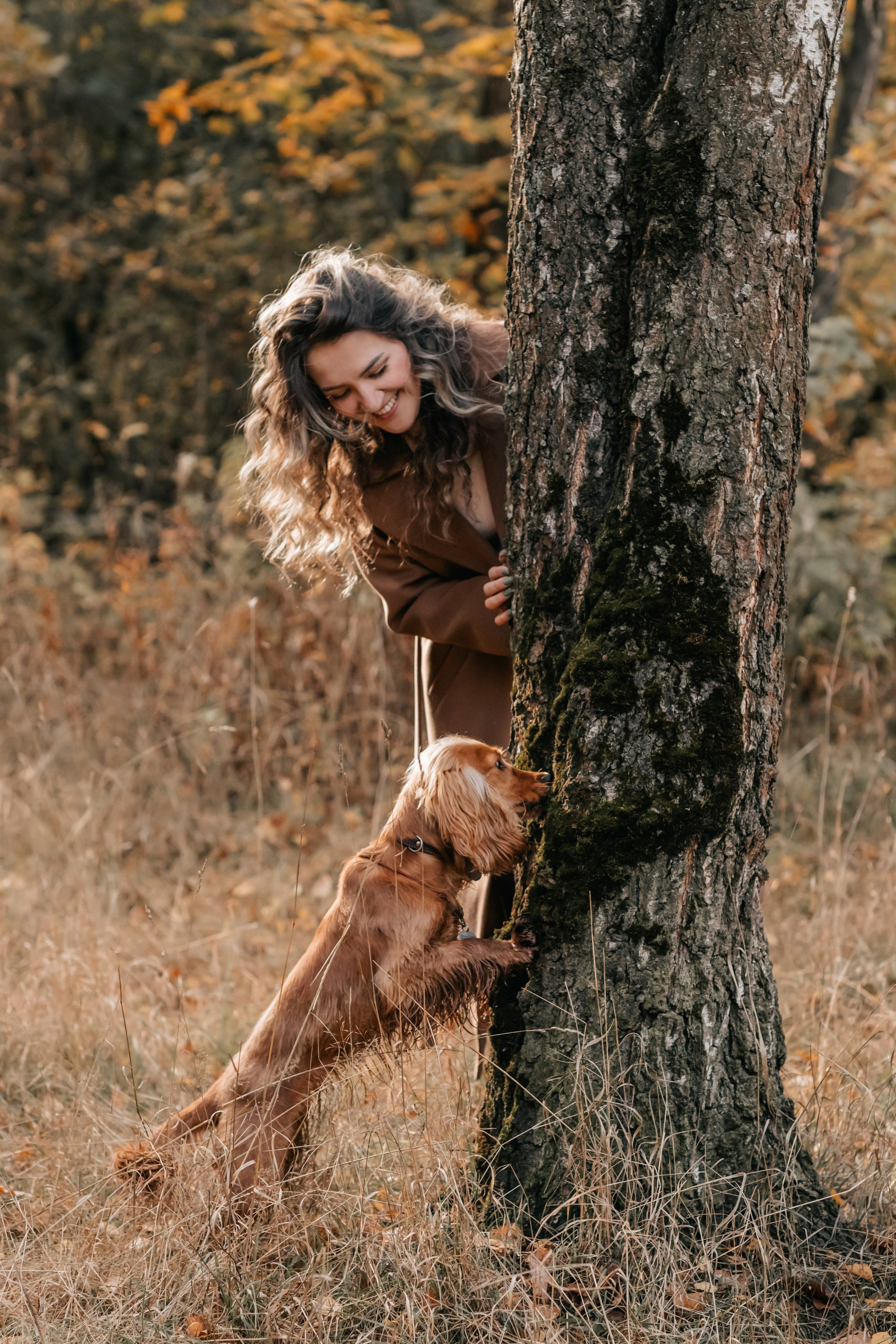 Ольга и Рокси, прогулка в Тимирязевском парке. Семейный фотограф анималист Мария Крючкова