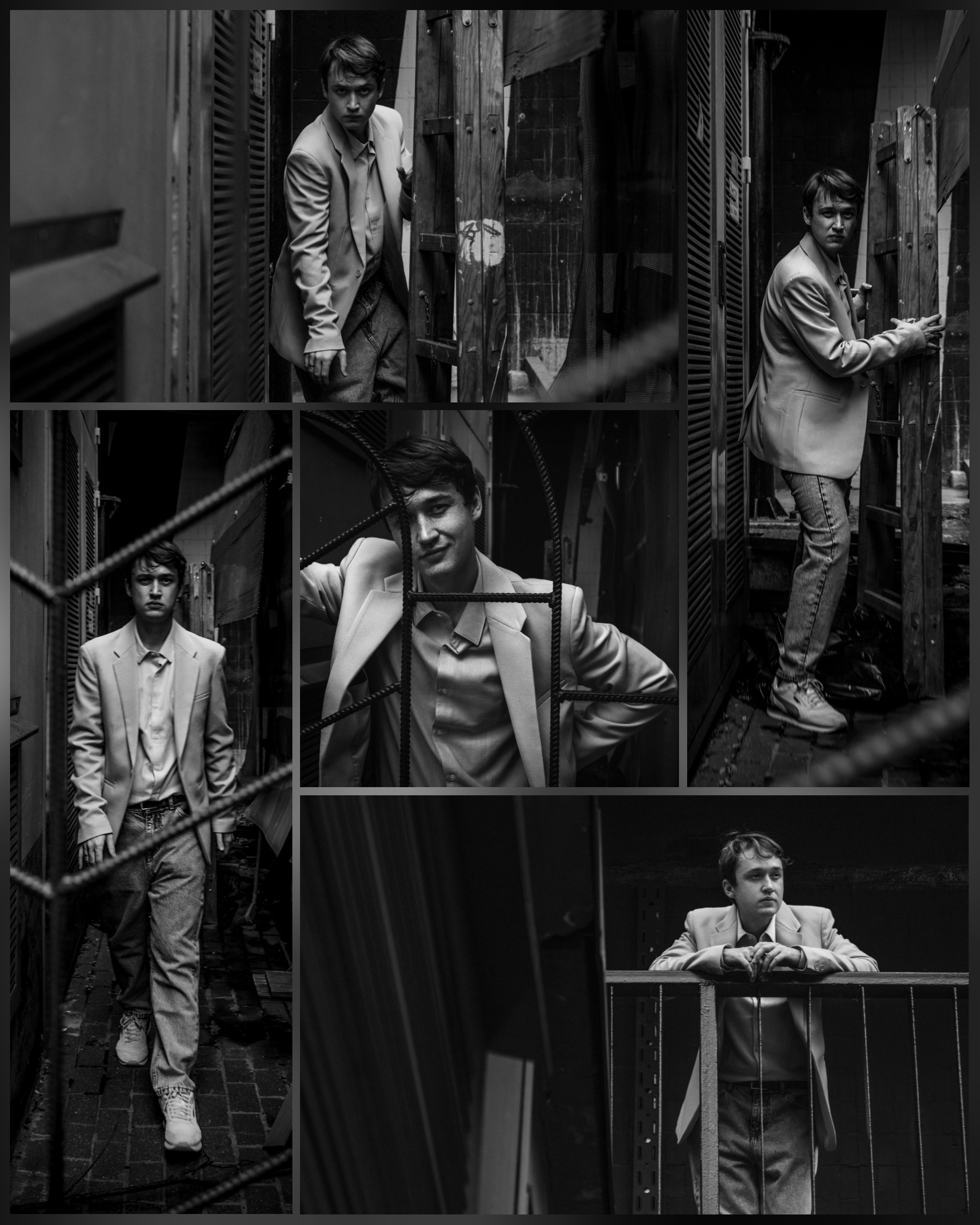 чб фото парня в костюме