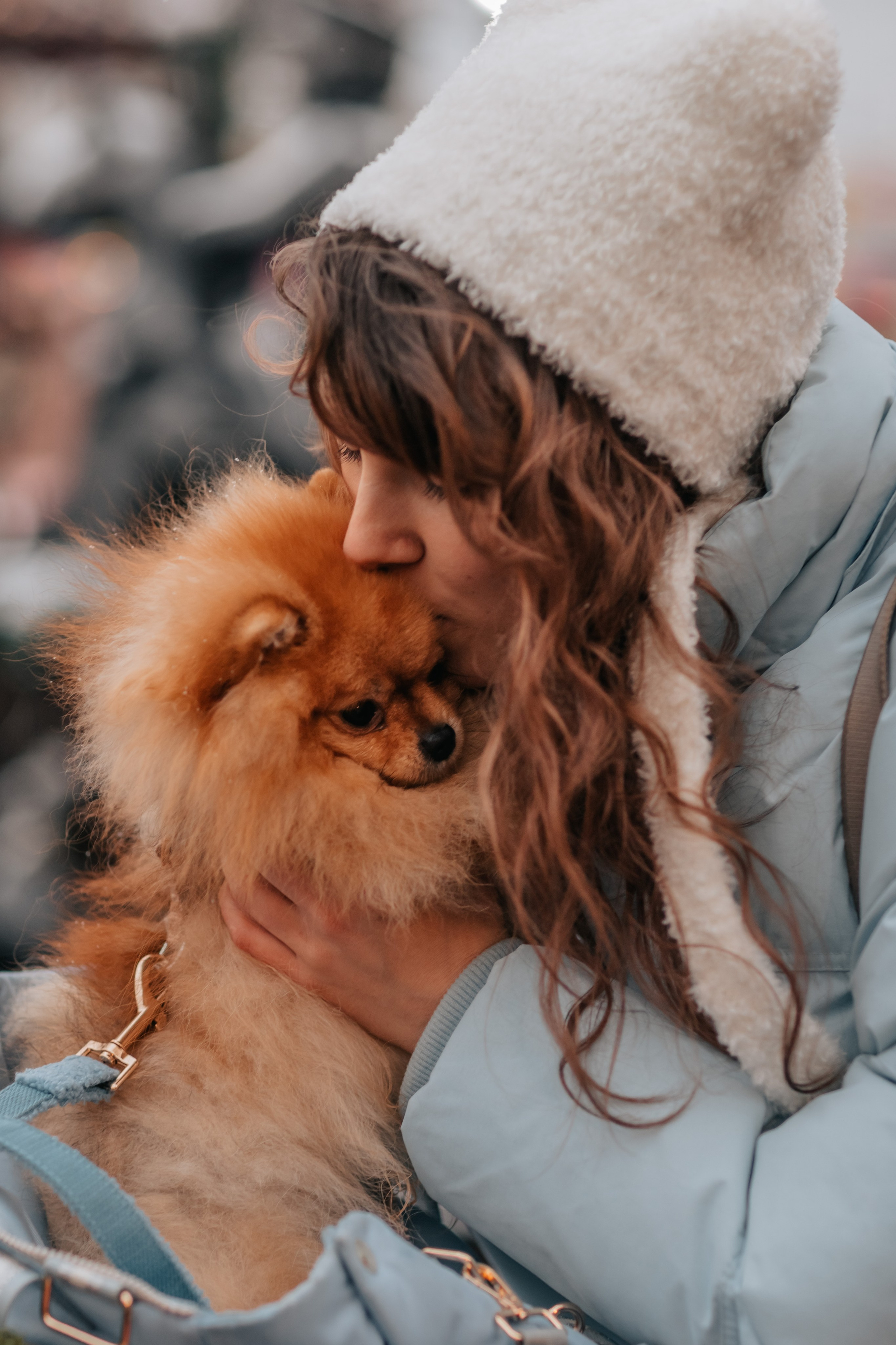 Тоффи и семья на новогодней ярмарке. Семейный фотограф анималист Мария Крючкова