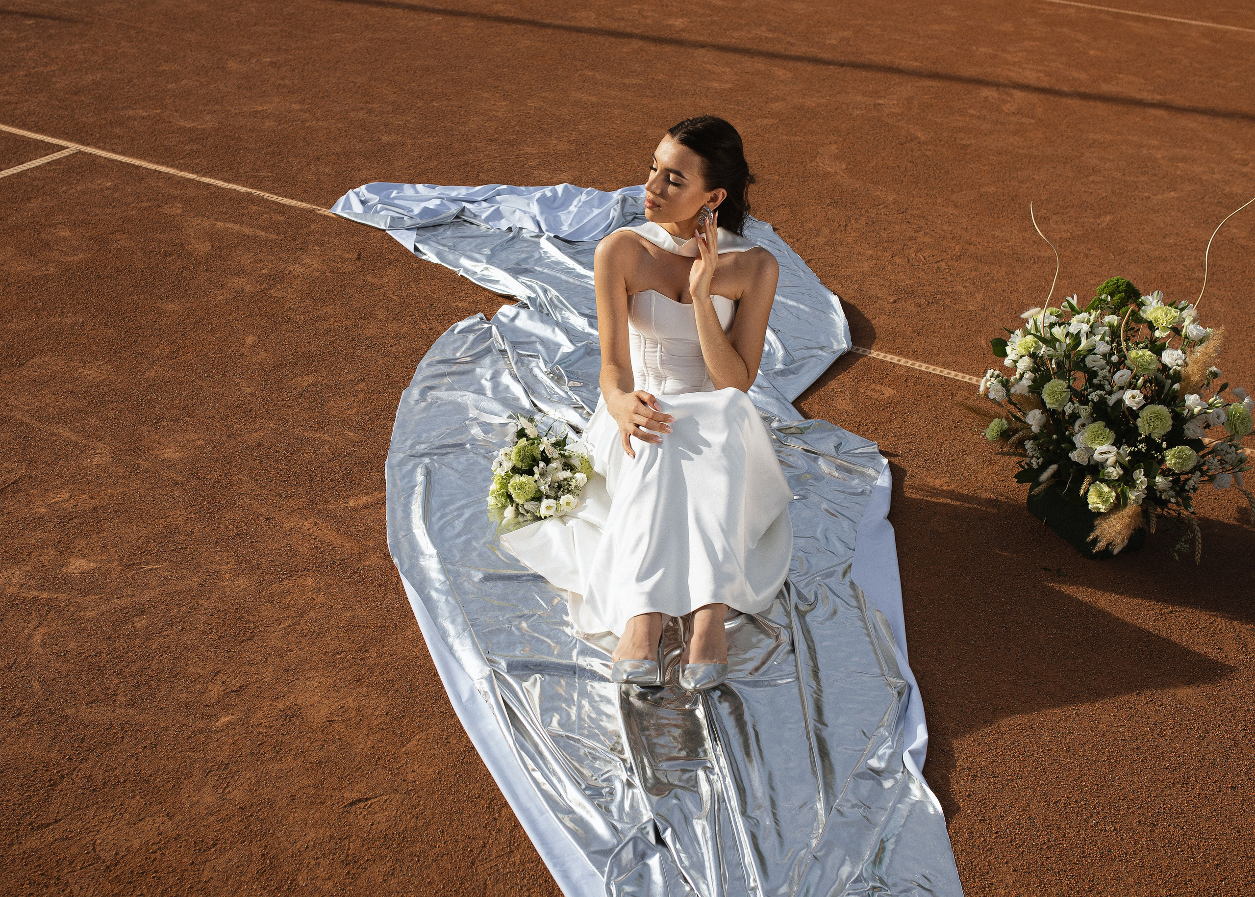 Утро невесты на теннисном корте. Фотограф Вышний Волочек/Тверь/Москва/Санкт-Петербург