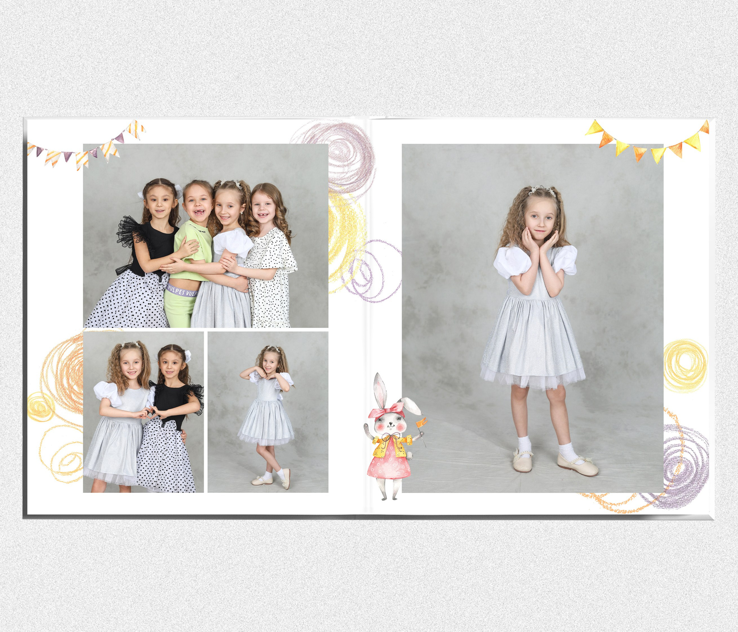 Детская фотокнига "Солнечные зайчики". Выпускные альбомы в Тюмени для школ, садов, вузов спортивных секций