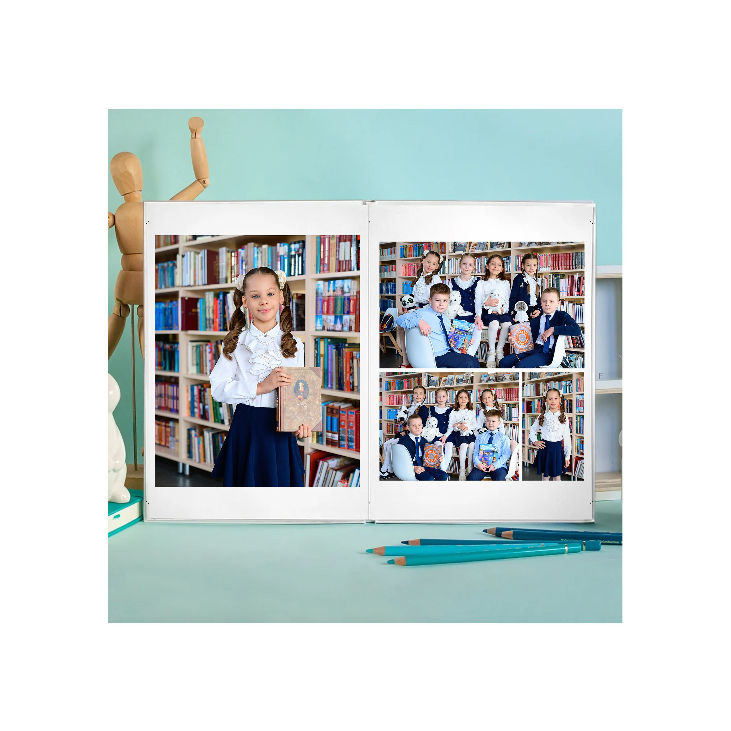 Выпускной альбом 1-4 класс за 2400 руб. на 2 разворота. Выпускной школьный альбом в Москве / Школьный фотограф Юлия Михайленко