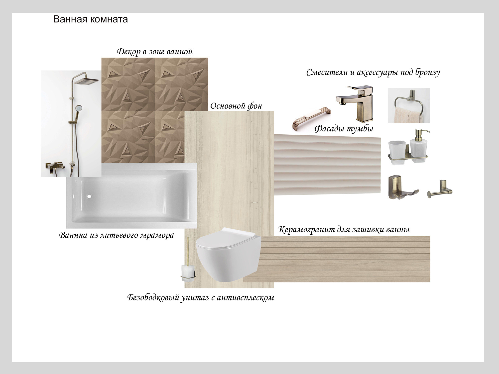 оборудование для санузла, современная сантехника, 3д плитка