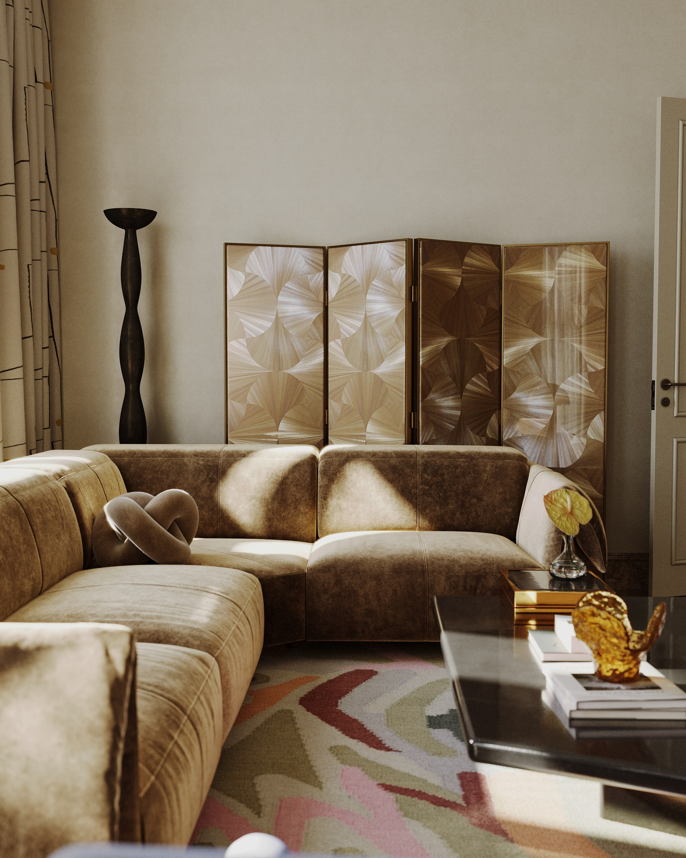 Квартира для семейной пары из Санкт-Петербурга. 3D визуализация дизайна интерьера. 3D interior design visualizer