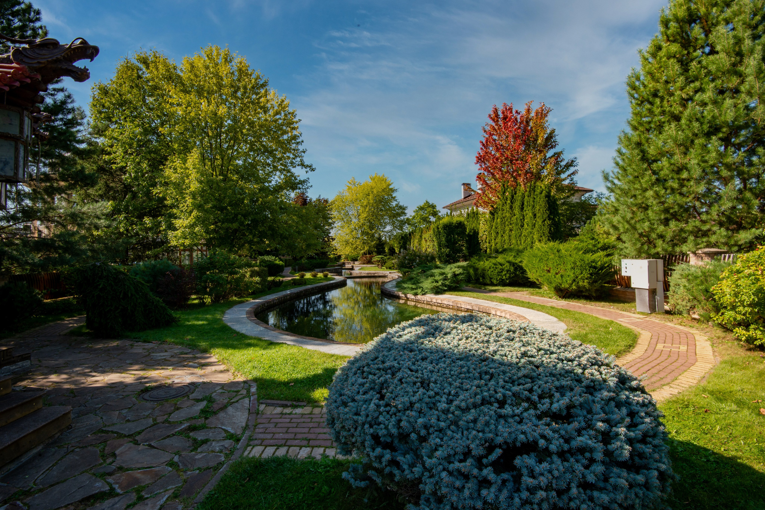 Ландшафтный дизайн загородных посёлков. Интерьерный фотограф Евгений Расторгуев