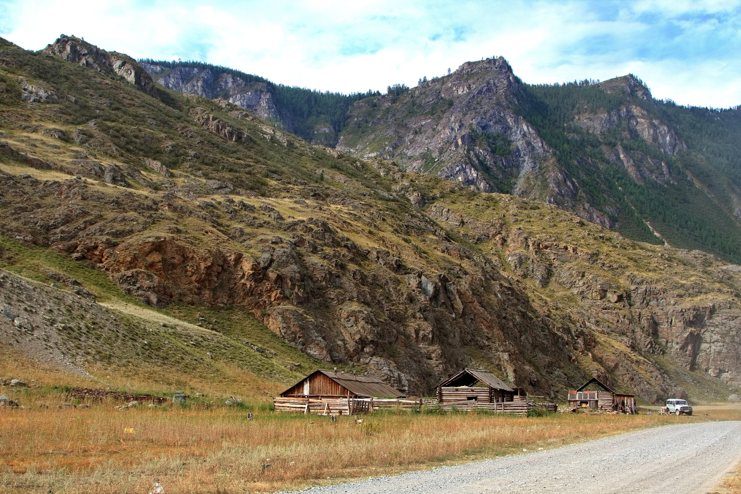 Долина реки Чулышман и дорога к ней по Улаганскому тракту