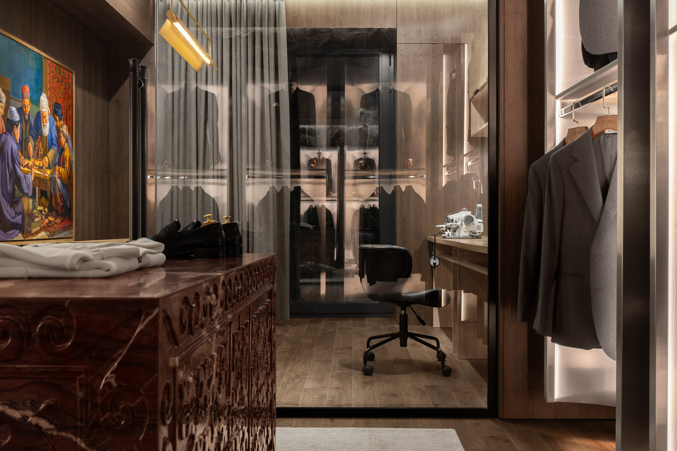 Магазин мужской одежды SHOQAN. Roman Yakunin — interior photographer in Almaty, Kazakhstan