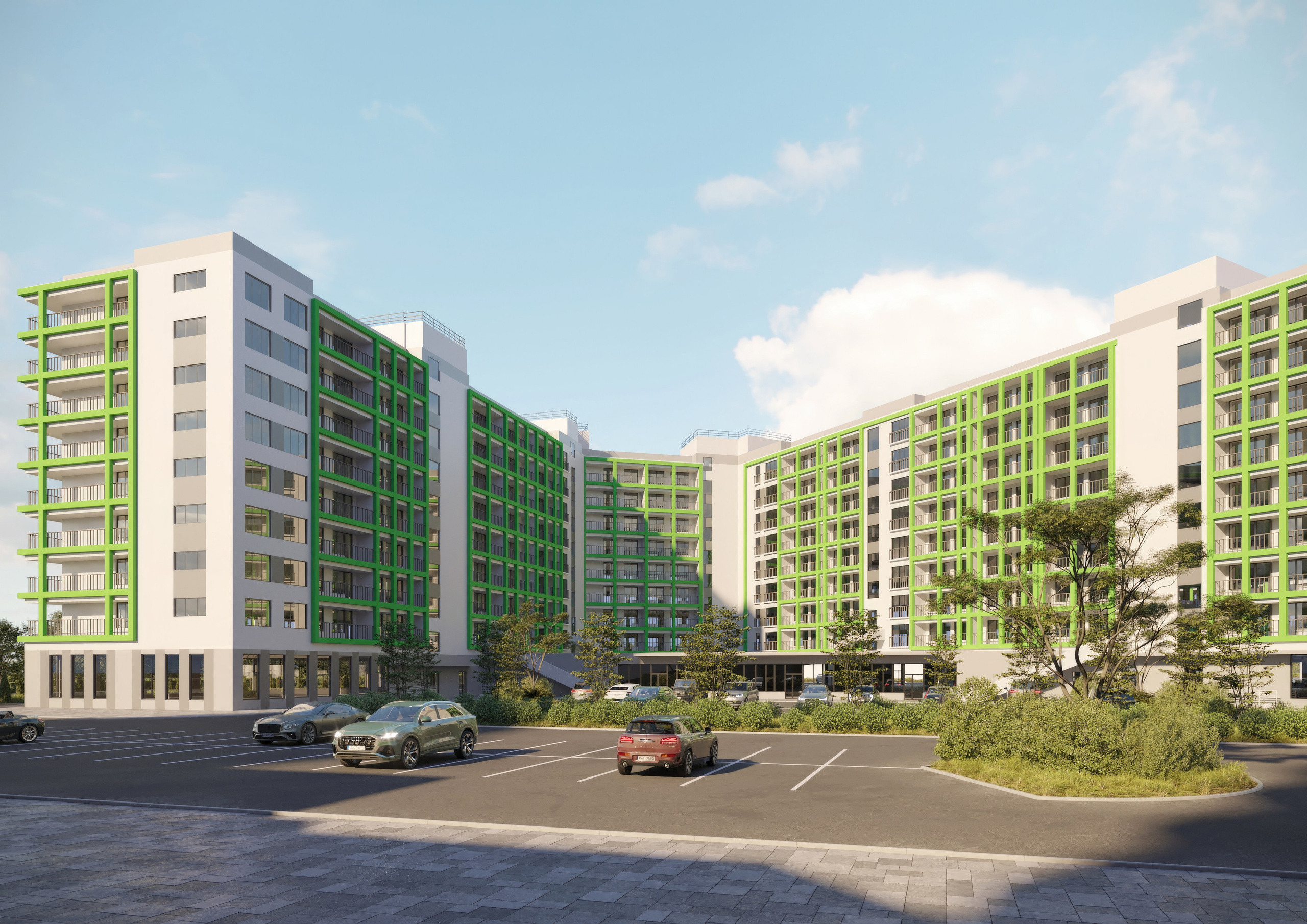 Жилой квартал — 3D-визуализация архитектуры и благоустройства. 3Д Визуализация Интерьера и Архитектуры