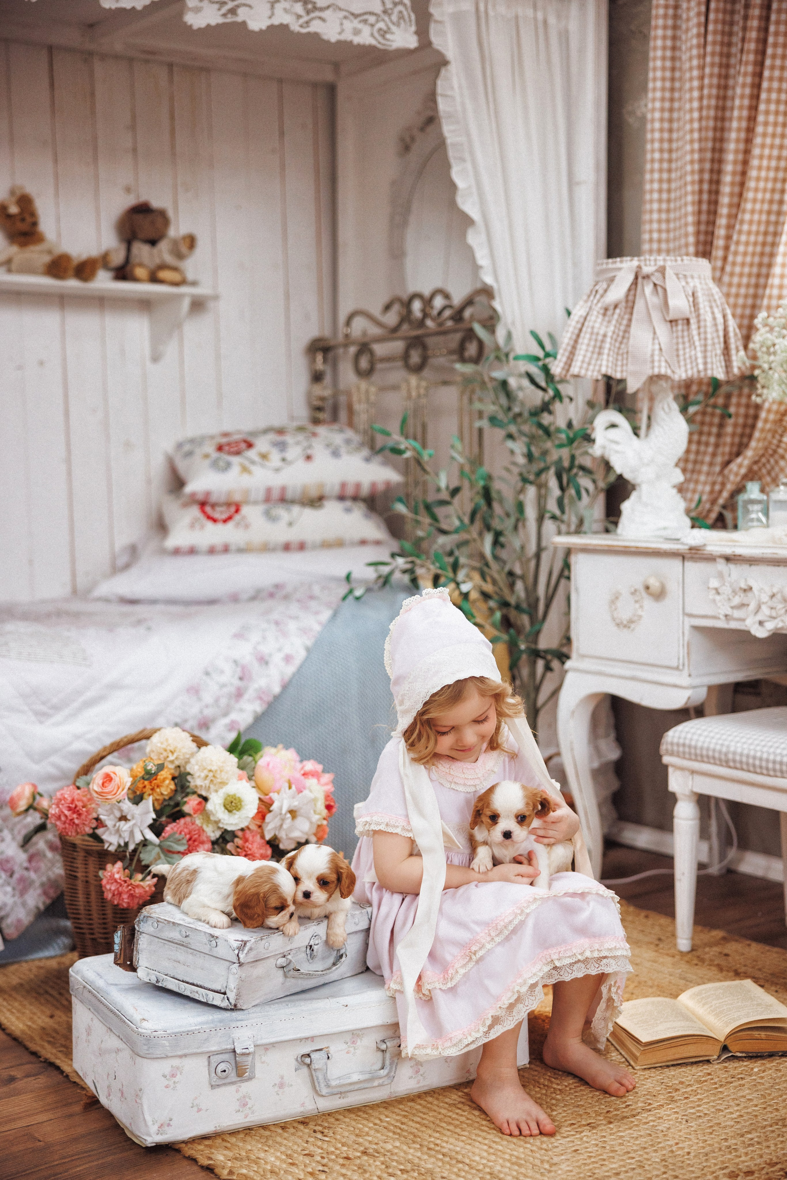 Фотосессия с щенками Кавалер кинг чарльз спаниель, фотостудия Ольги Сурухановой, город Краснодар. Семейный и детский фотограф в Краснодаре Анна Трашкова
