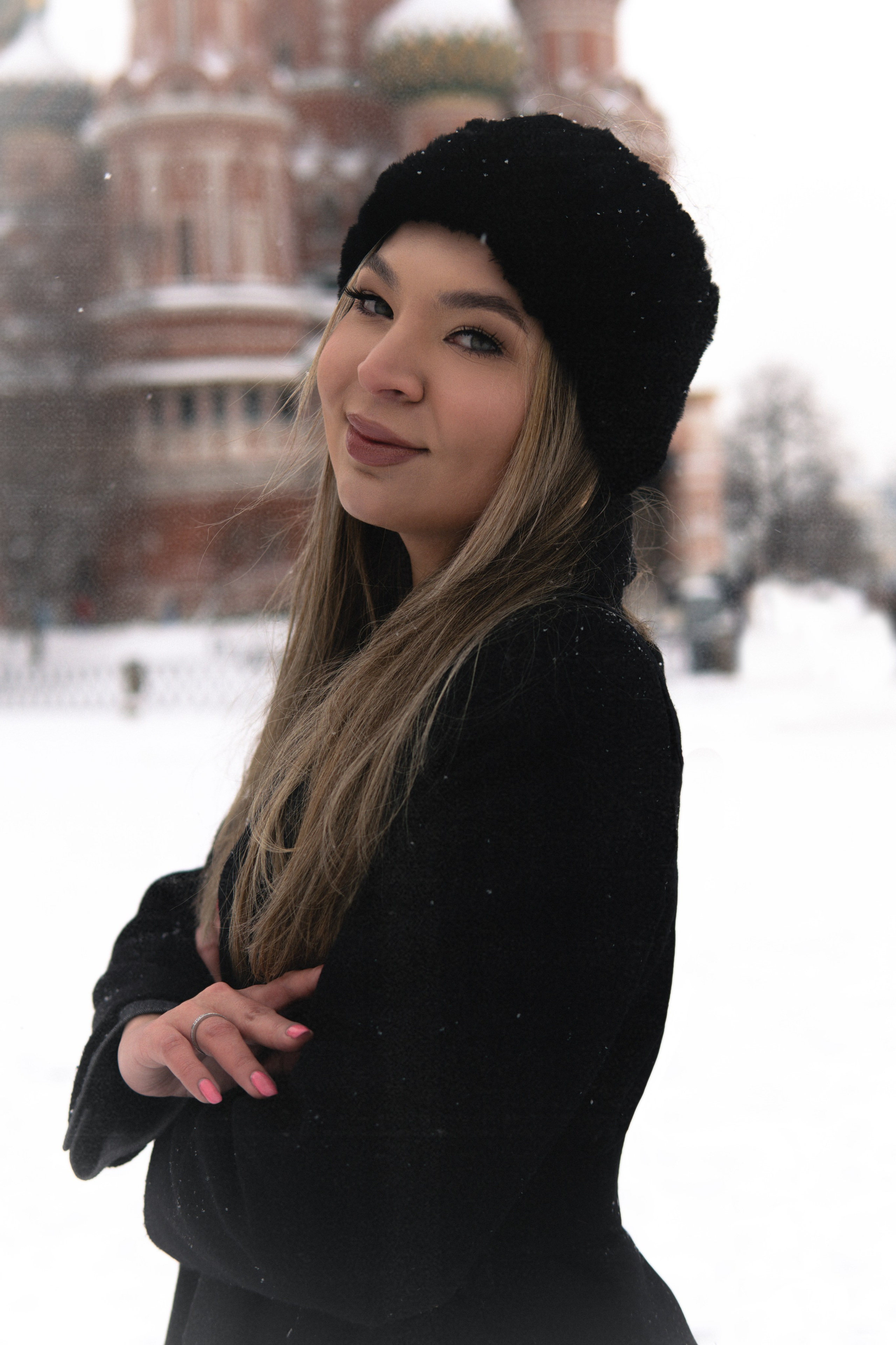 Зимняя фотосессия на Красной площади. Винтаж фото. Фотограф Наталья Воронина Москва