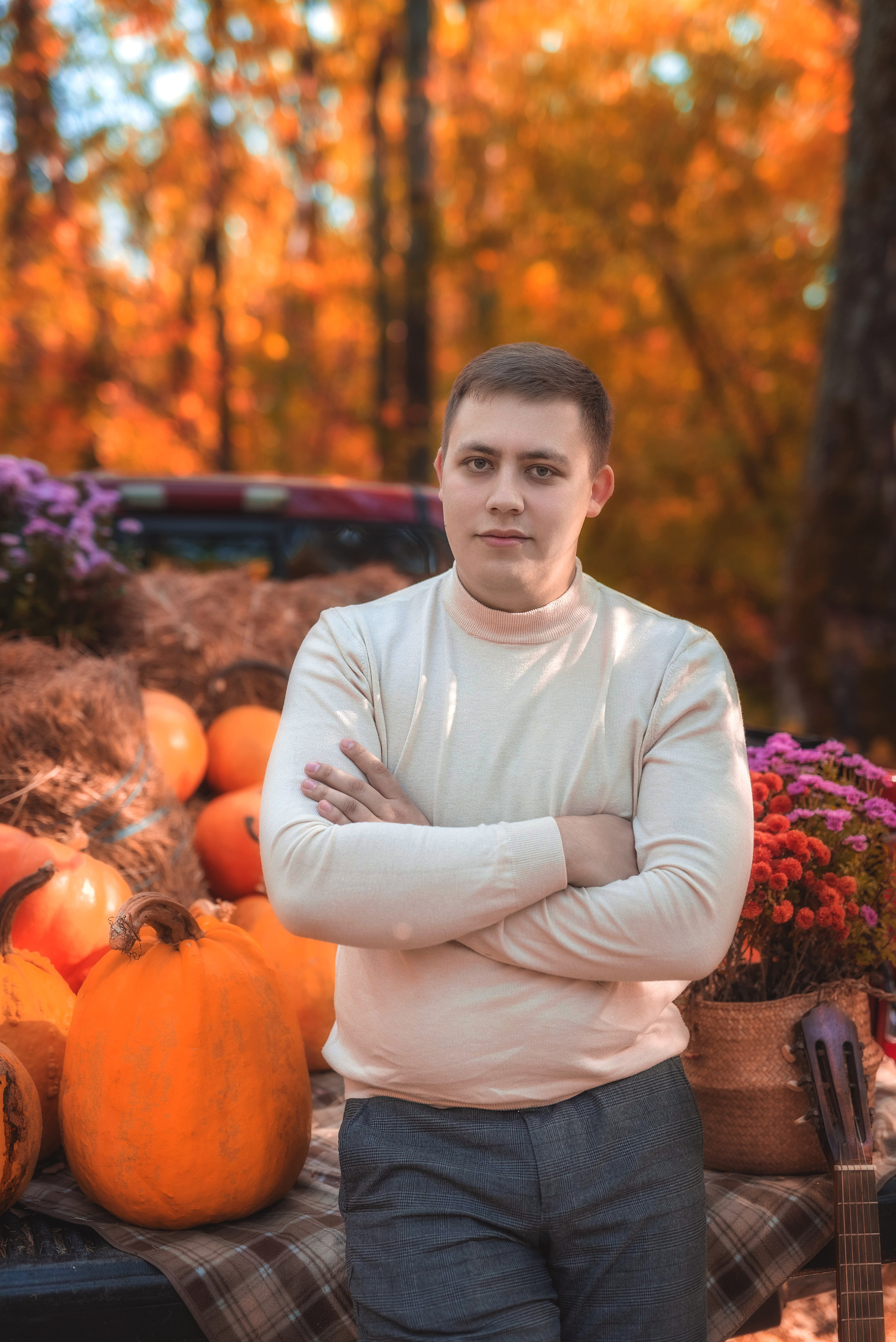 Осеняя фотосессия с пикапом. Семейный, детский фотограф в Воронеже Анна Никитина