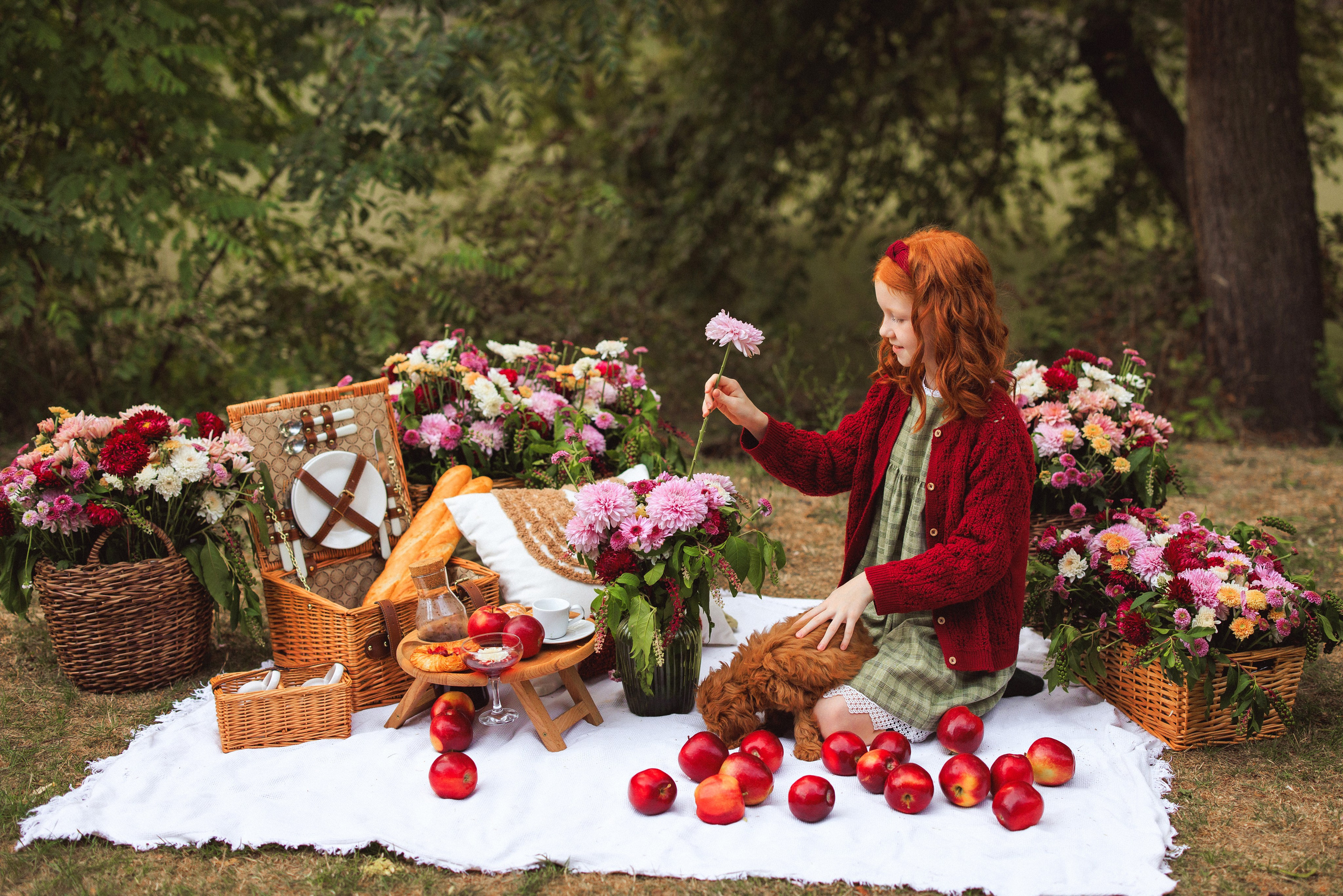 Фотосессия «Пикник», Хризантемы и Яблоки. Семейный и детский фотограф в Краснодаре Анна Трашкова