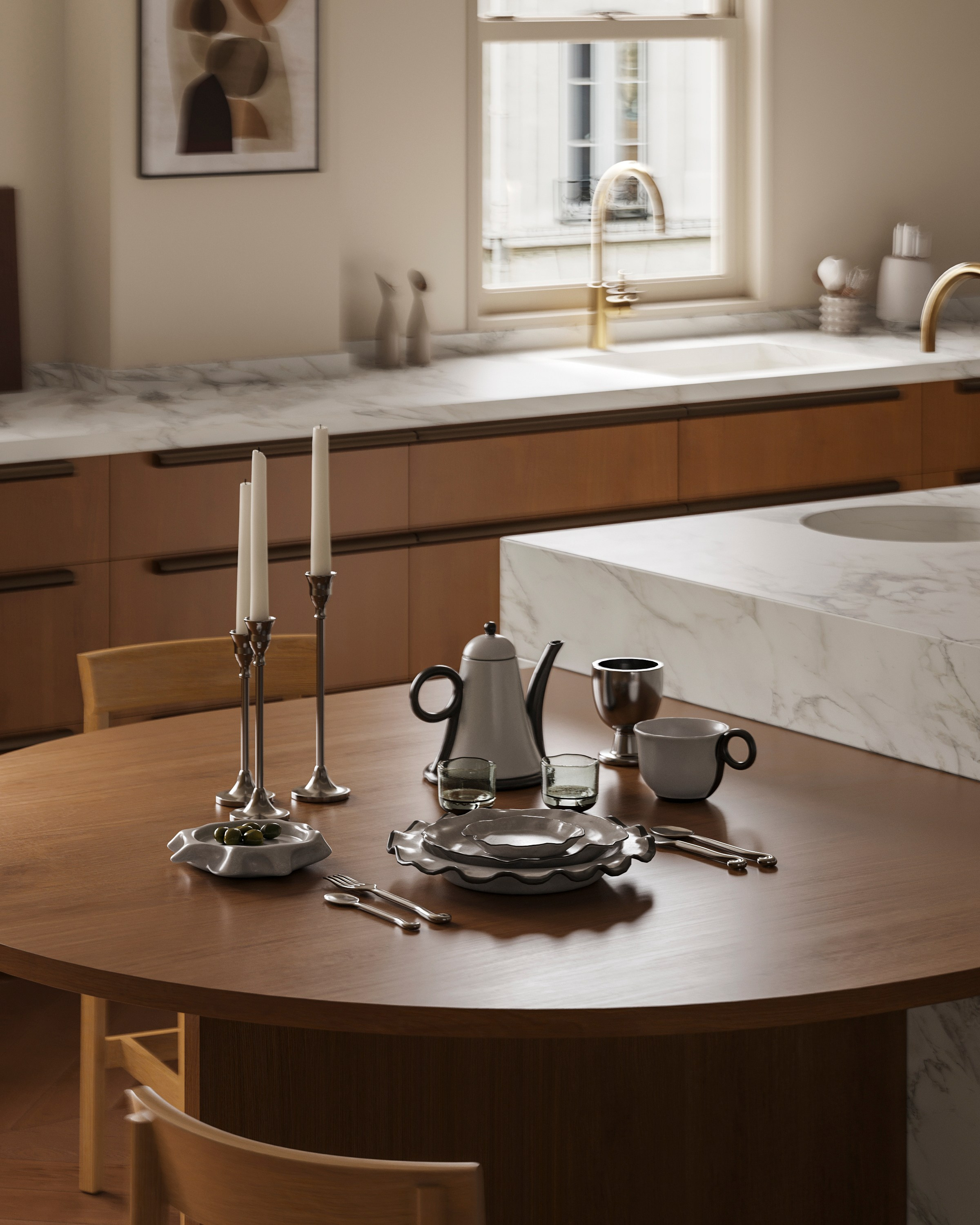 WARM KITCHEN | RENDERCAMP WORKSHOP. Interior Visualization by Valerie Stetyukevich