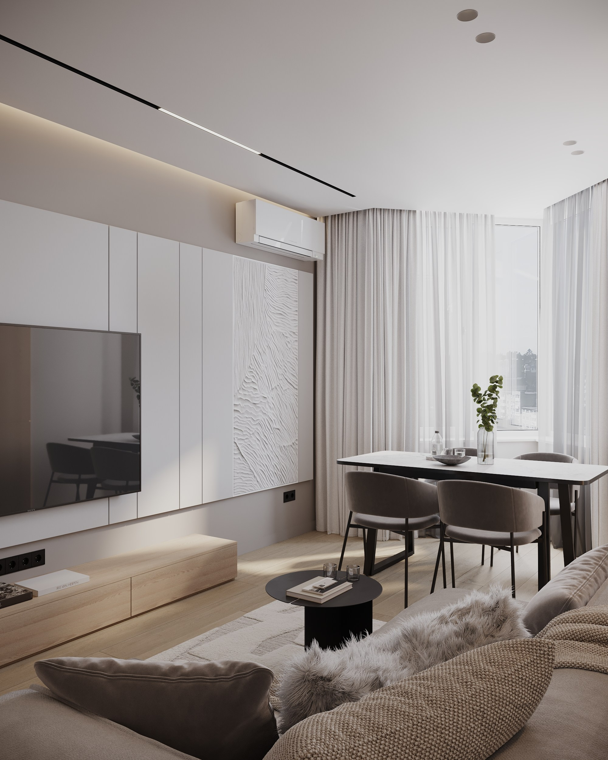 2-я Круговая, 67.3 кв.м. Дизайн интерьера, 3D-визуализация Владивосток