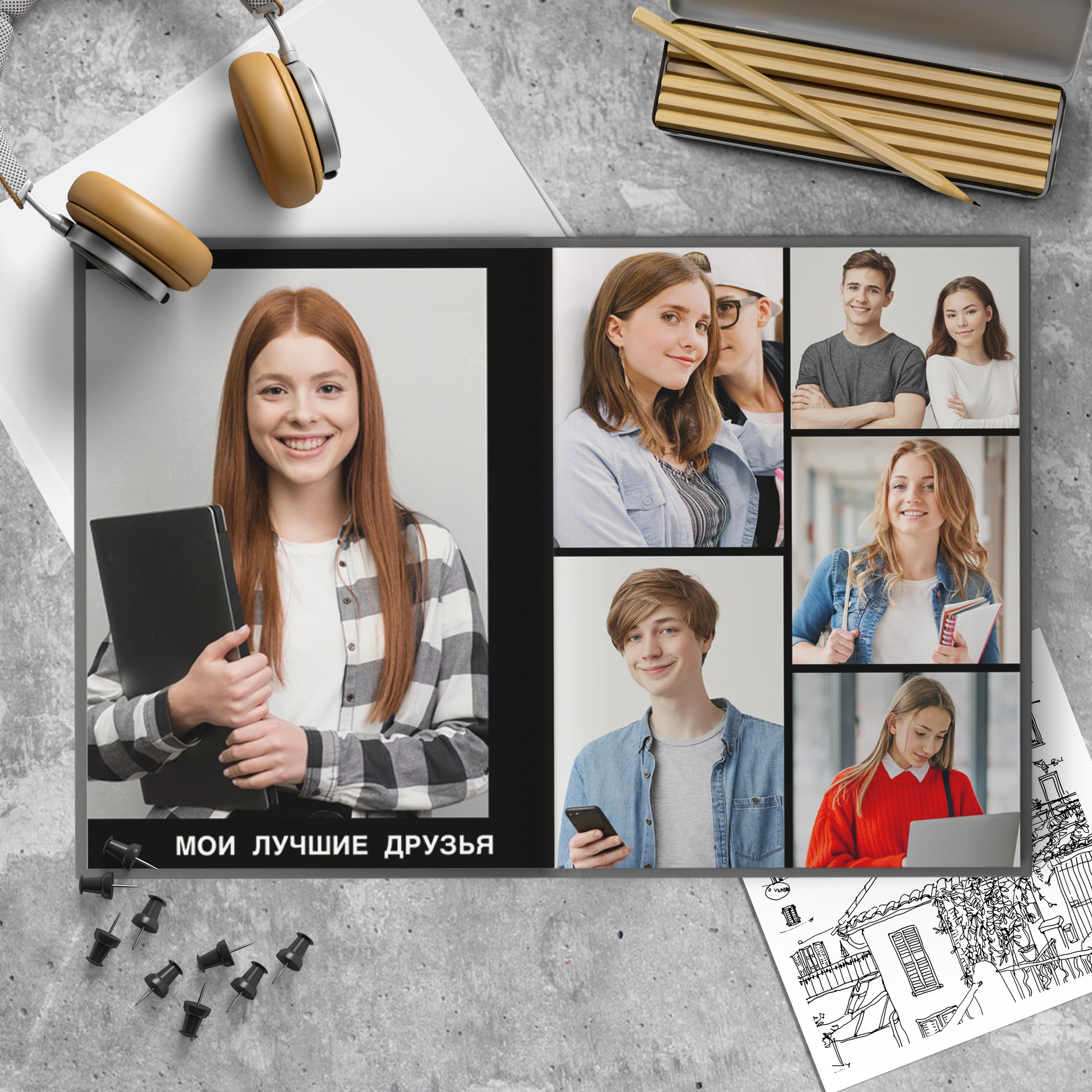 Альбом до 30 разворотов для 9 и 11 класса. Школьный фотограф Троицк